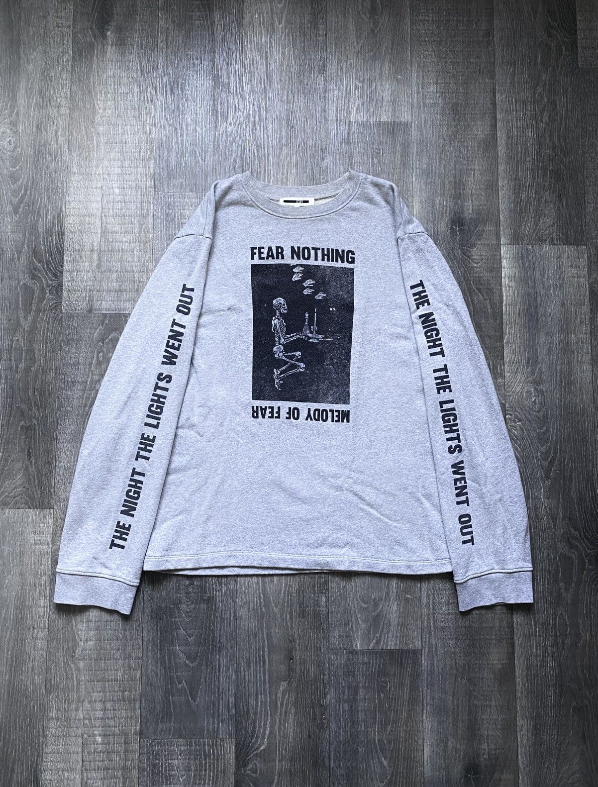 McQ Alexander McQueen McQueen Grey Printed Sweatshirt Fear Nothing Melody of Fear Size US XXL / EU 58 / 5 - 4 Thumbnail