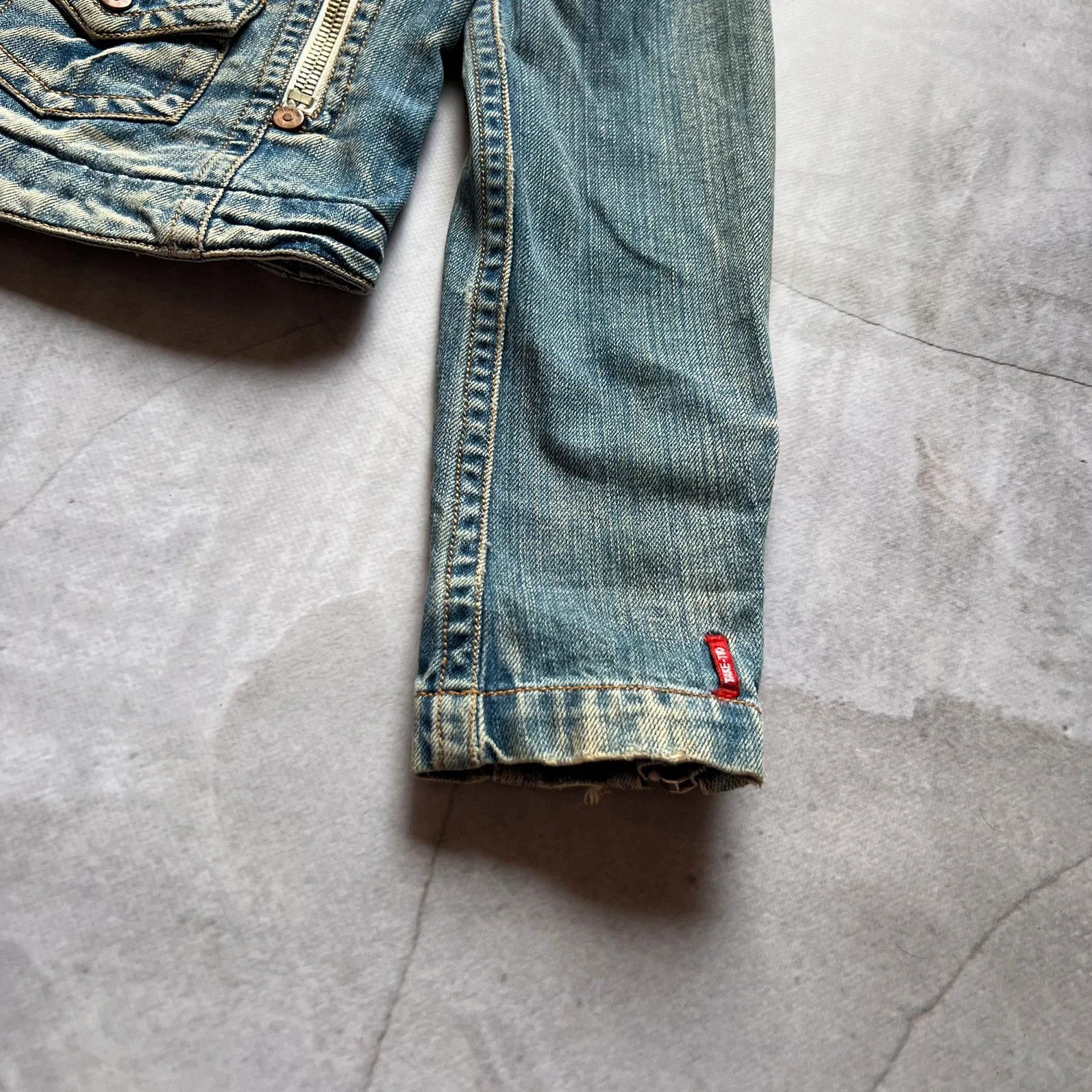 Hysteric Glamour 00s Japan Cropped bomber Denim Biker Jacket Side zip Y2K Size M / US 6-8 / IT 42-44 - 9 Thumbnail