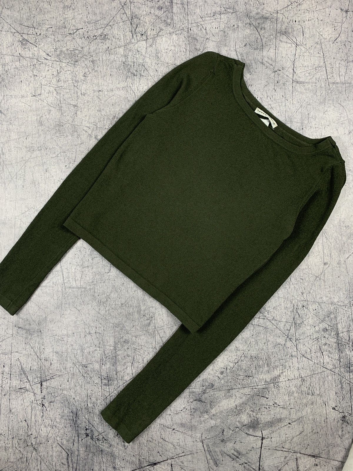 Sarah Pacini Sarah Pacini Long Sleeve T-Shirt Size Z Khaki Green Top Y2K Size S / US 4 / IT 40 - 1 Thumbnail