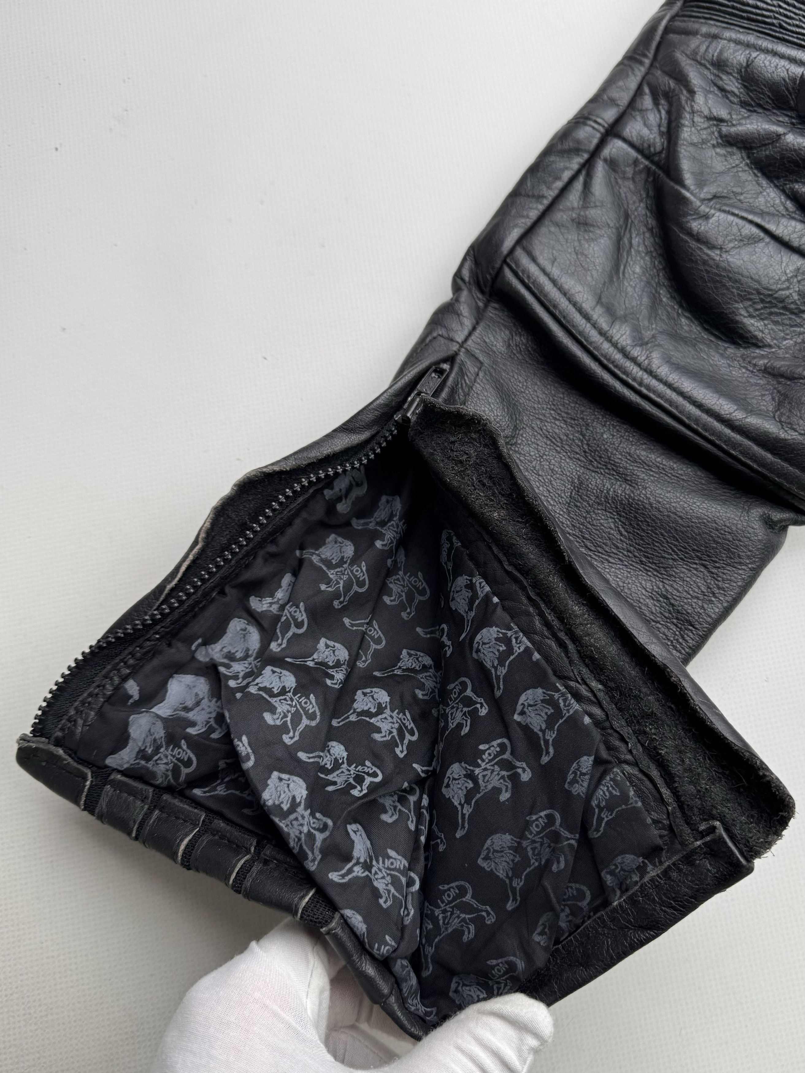 Vintage 90's Leather Biker Pants B508(V321)E2 Size 25" / US 0 / IT 36 - 6 Thumbnail