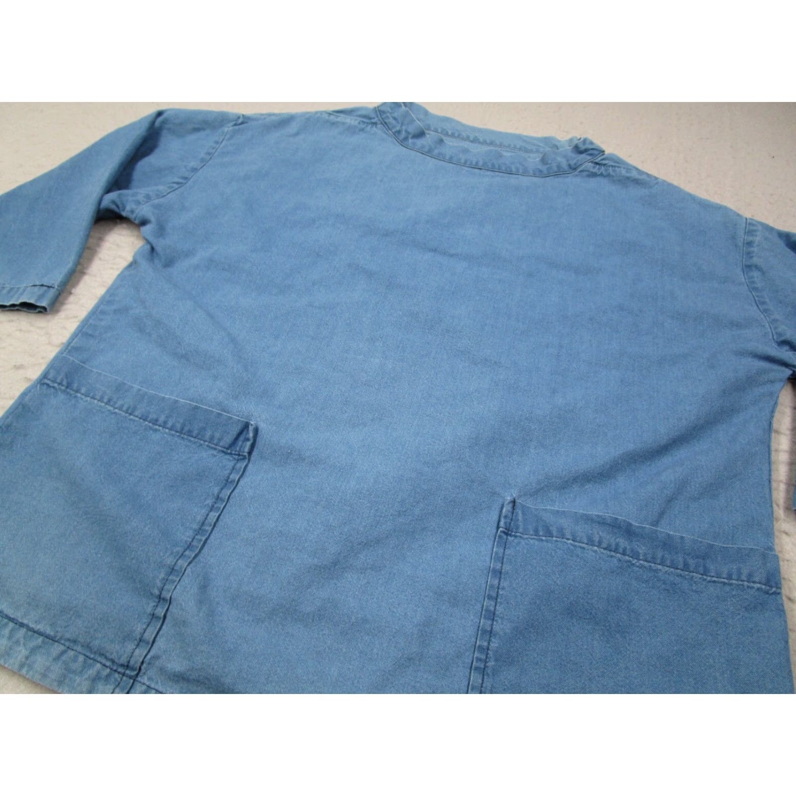YMC YMC Women's Blue Mock Neck 3/4 Sleeve Pullover Blouse Size S - Casual Knit Top Size S / US 4 / IT 40 - 2 Thumbnail