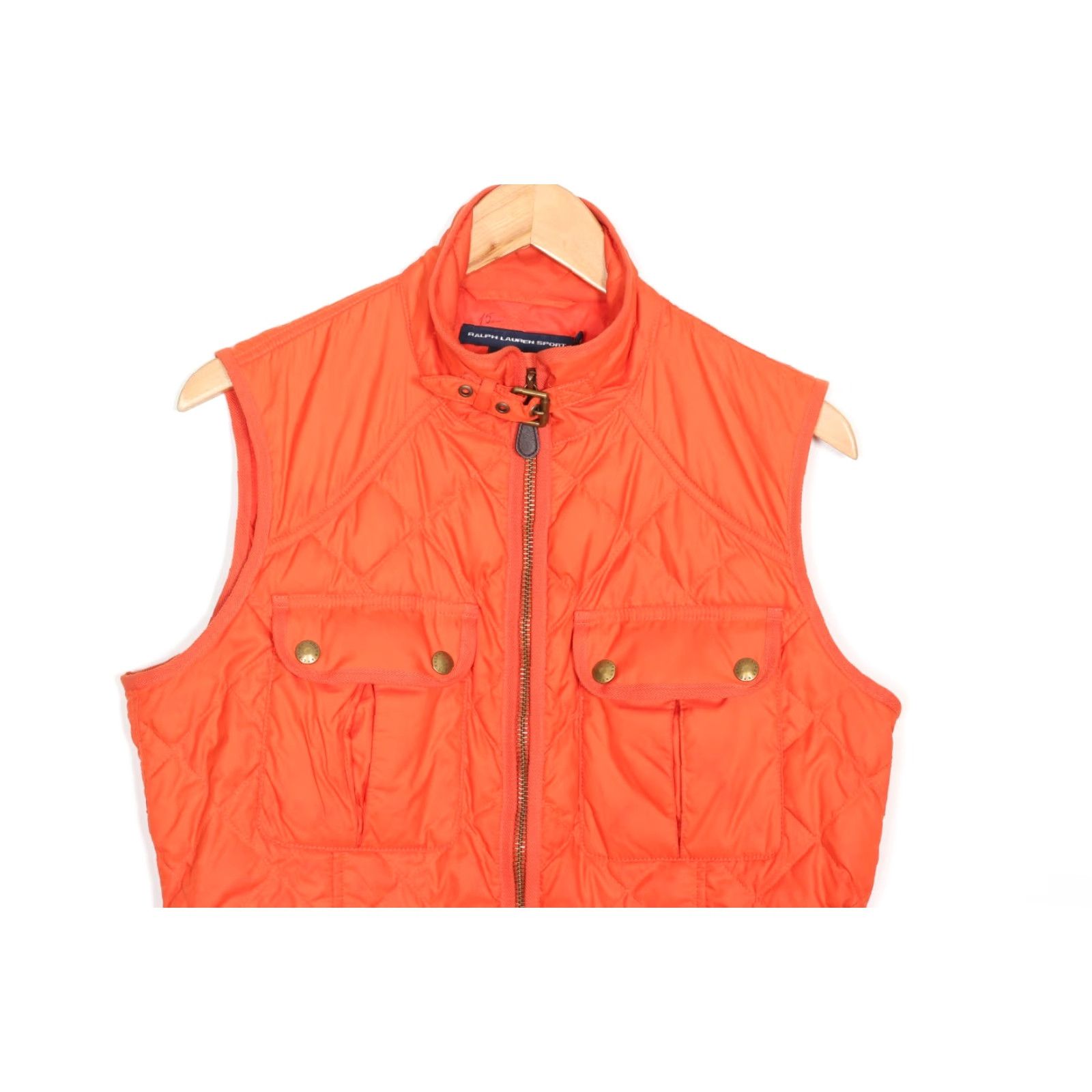 Polo Ralph Lauren VINTAGE Ralph Lauren Sport Quilted Gilet Vest Jacket Bodywarmer Women XL Quilted Down Insulated Zip Jacket Orange Waistcoat XL Women Size XL / US 12-14 / IT 48-50 - 3 Thumbnail