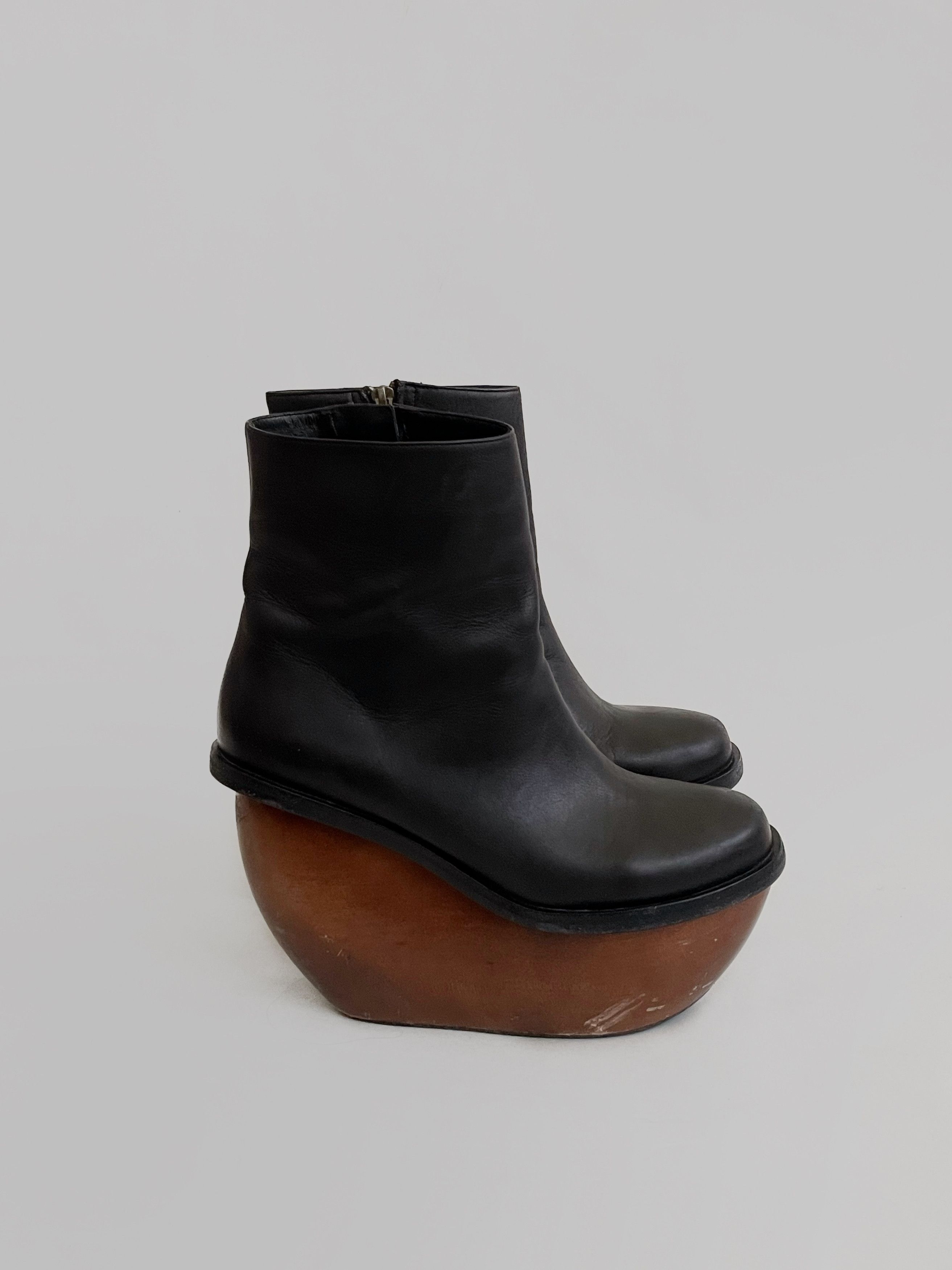 & Other Stories &other stories leather/wood Avant-garde platform boots Size US 8 / IT 38 - 6 Thumbnail