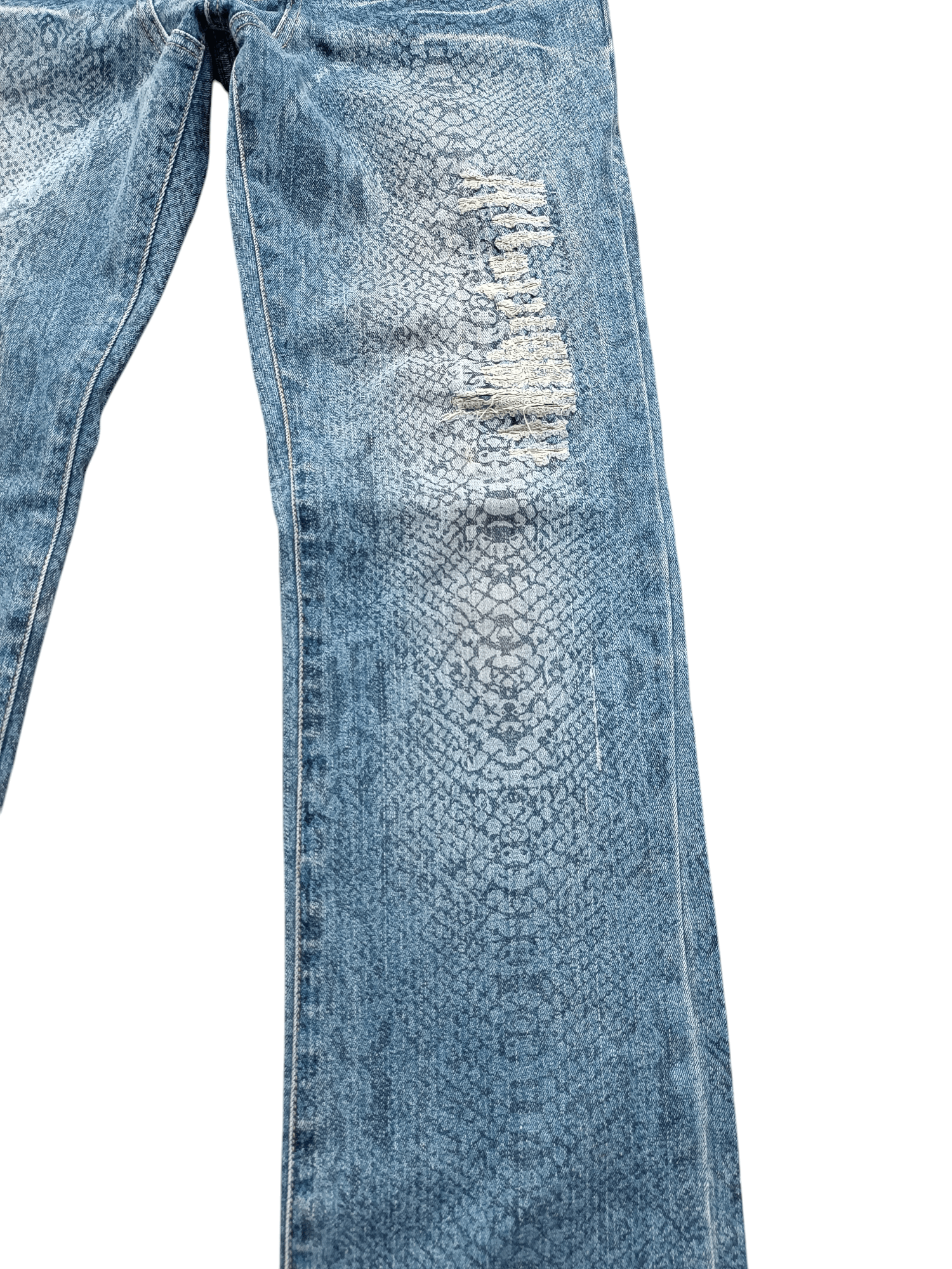 Japanese Brand × Jean RARE 🔥 Japanese Brand Snake Skin Distressed Jeans Size US 32 / EU 48 - 2 Thumbnail