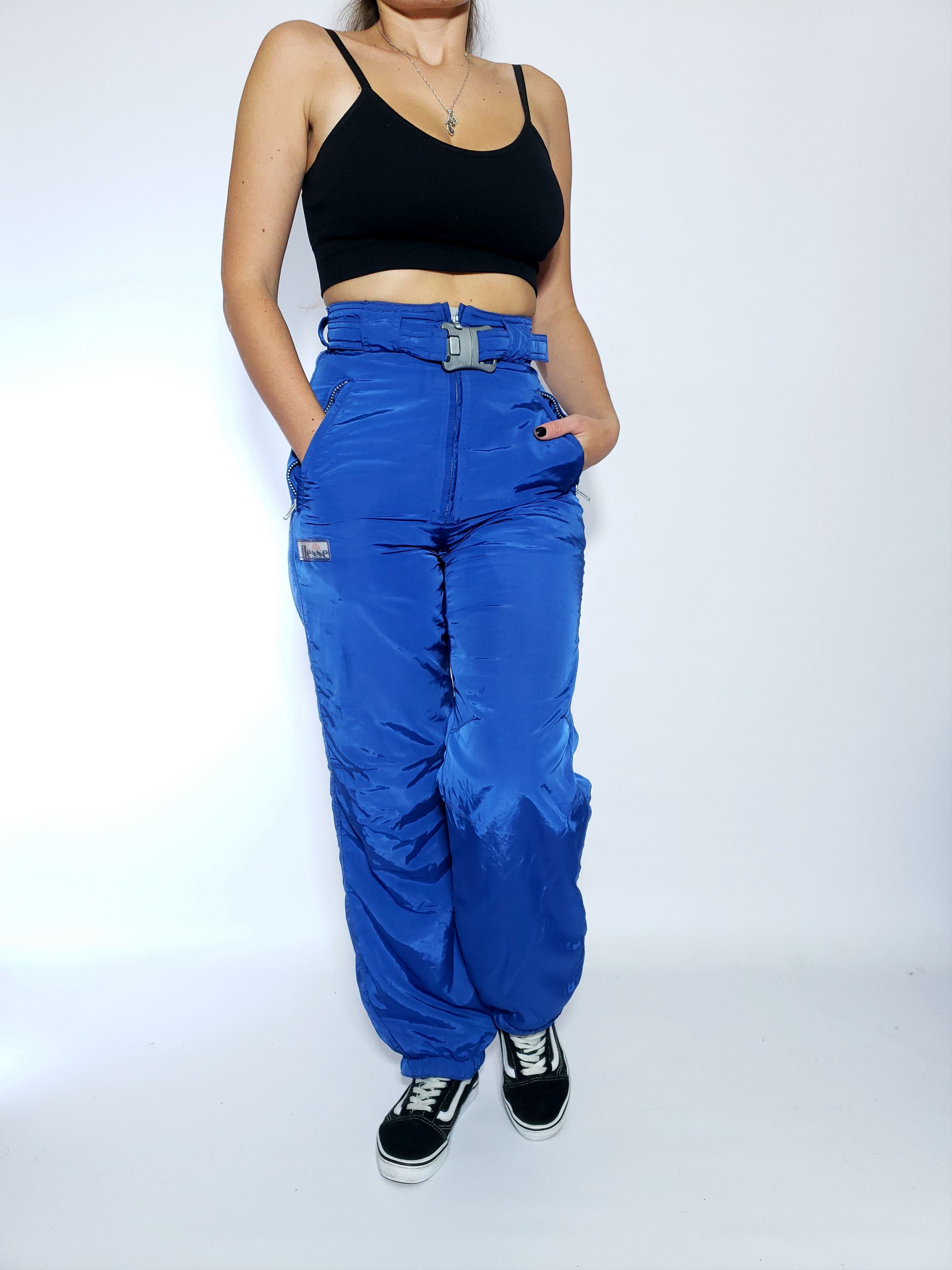 Ellesse Ellesse Vintage SKI Pants WARM Blue with belt like Nylon Size 26" / US 2 / IT 38 - 11 Thumbnail