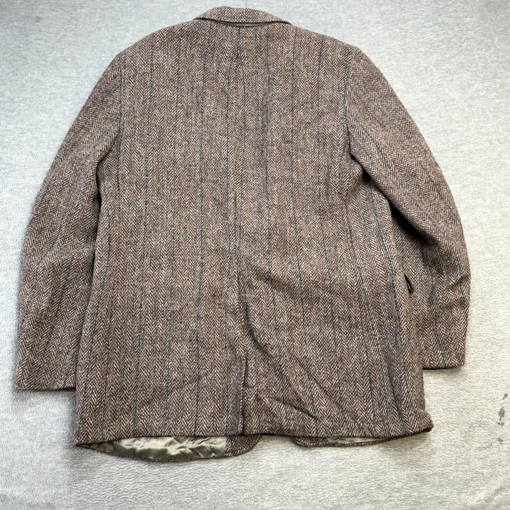 Vintage VINTAGE Anthony Allan Donnellys Wool Blazer Jacket Mens 42 Brown Tweed Herringbone Single-Breasted 2-Button Notch Lapel Blazer Size 42R - 3 Thumbnail
