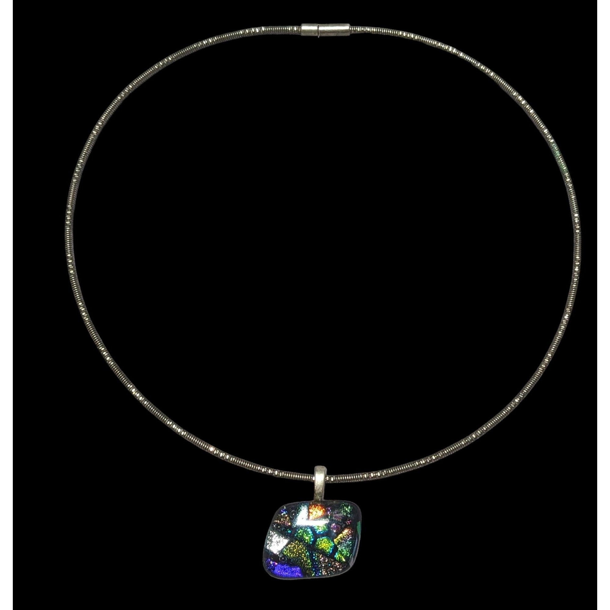 Other Rainbow Dichroic Glass Pendant Necklace Size ONE SIZE - 2 Thumbnail