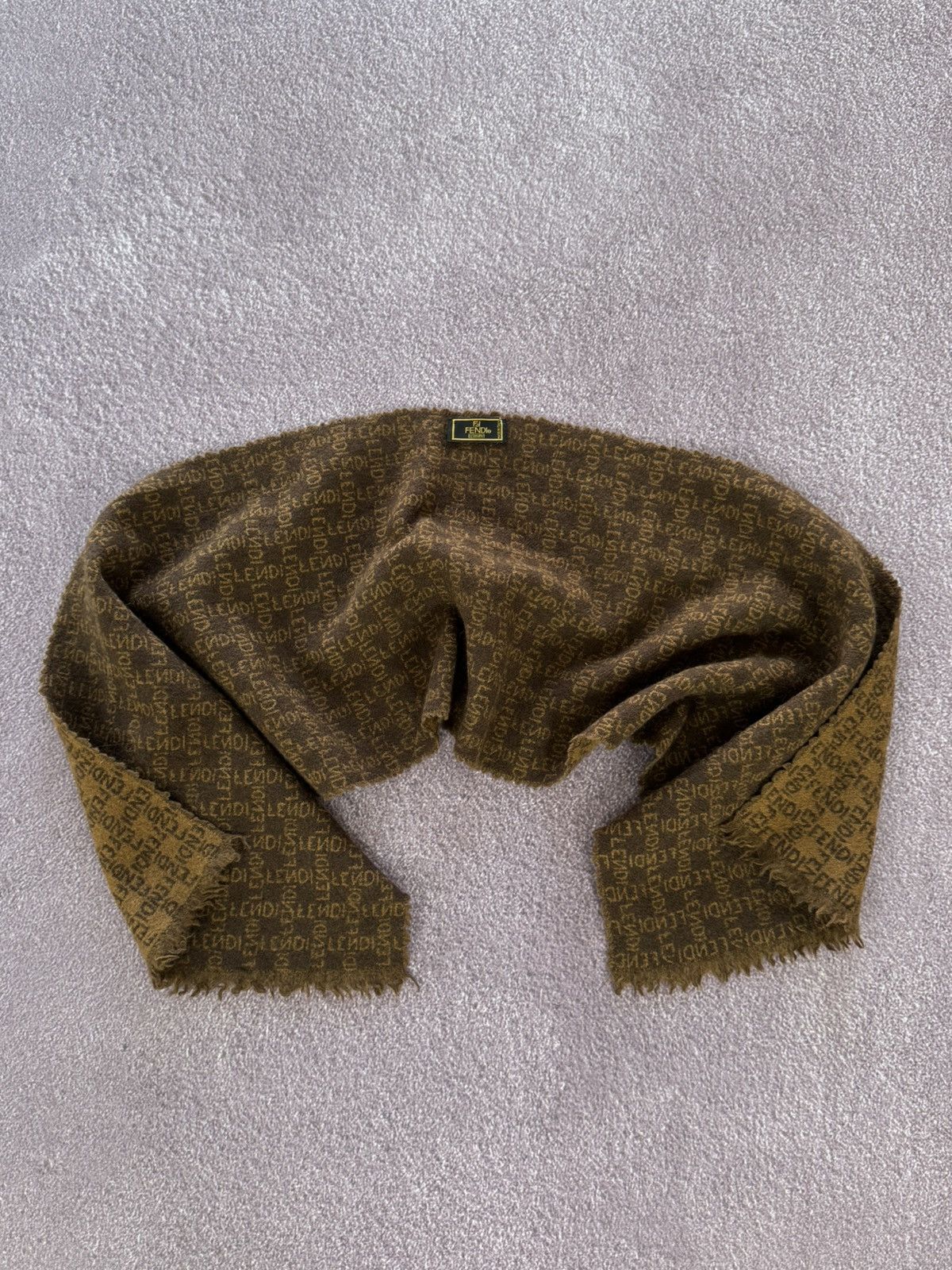 Fendi Fendi 90s Luxury Wool Monogram Scarf Size ONE SIZE - 1 Thumbnail