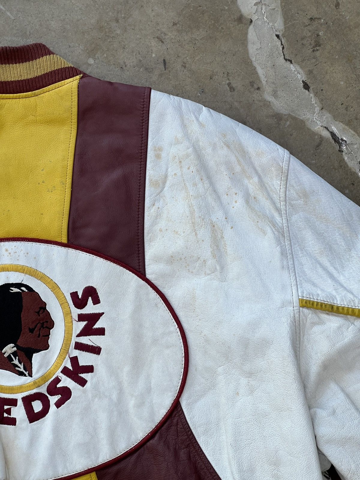 NFL × Vintage Vintage 80s 90s NFL Redskins Leather Sports Jacket 2XL Size US XXL / EU 58 / 5 - 8 Thumbnail