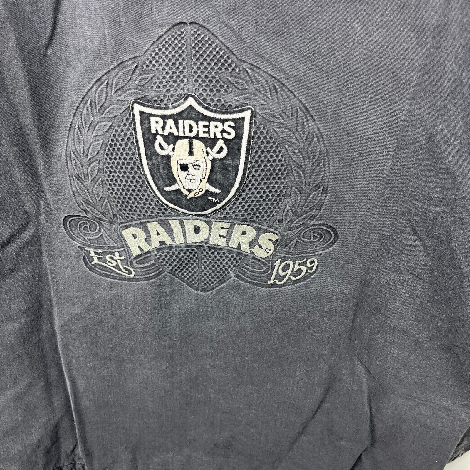 NFL × Vintage Vintage 90s Oakland Raiders Snap Hooded Jacket Large Size US L / EU 52-54 / 3 - 6 Thumbnail