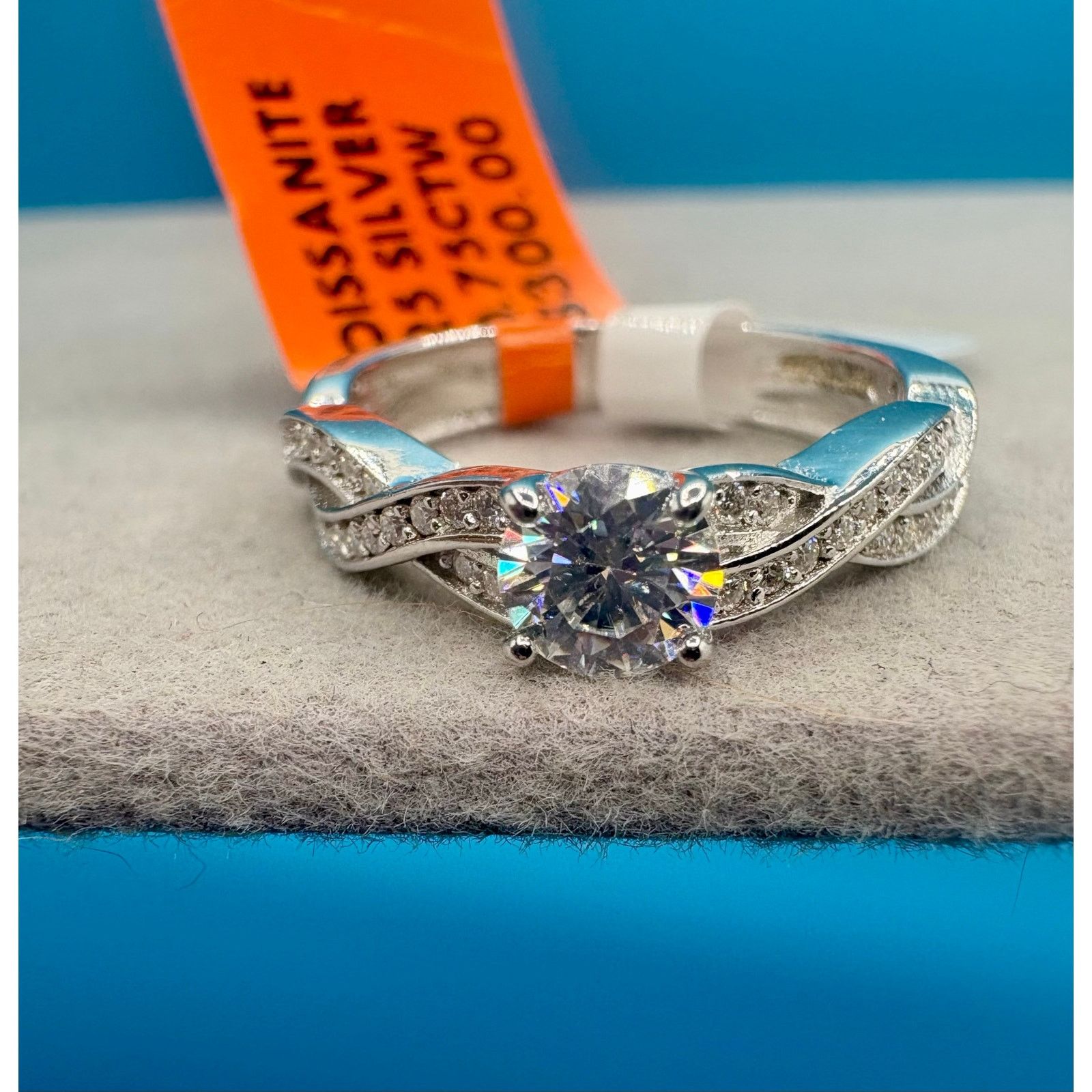 Jewelry .75CTW Moissanite Ring in Sterling Silver - Size 6.75 Size ONE SIZE - 6 Thumbnail