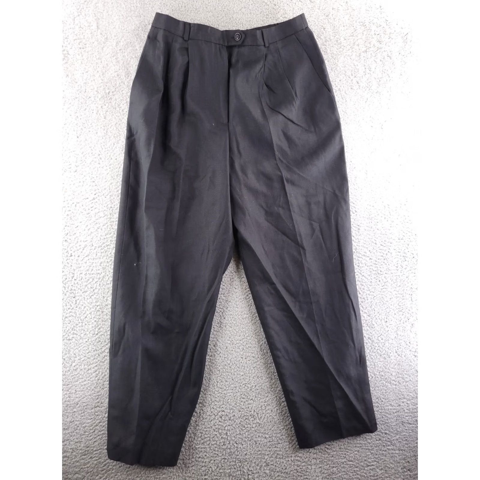 Talbots Talbots Linen Rayon Pants Womens 12P Petite Black High Rise Pants Solid Size 34" / US 12 / IT 48 - 2 Thumbnail