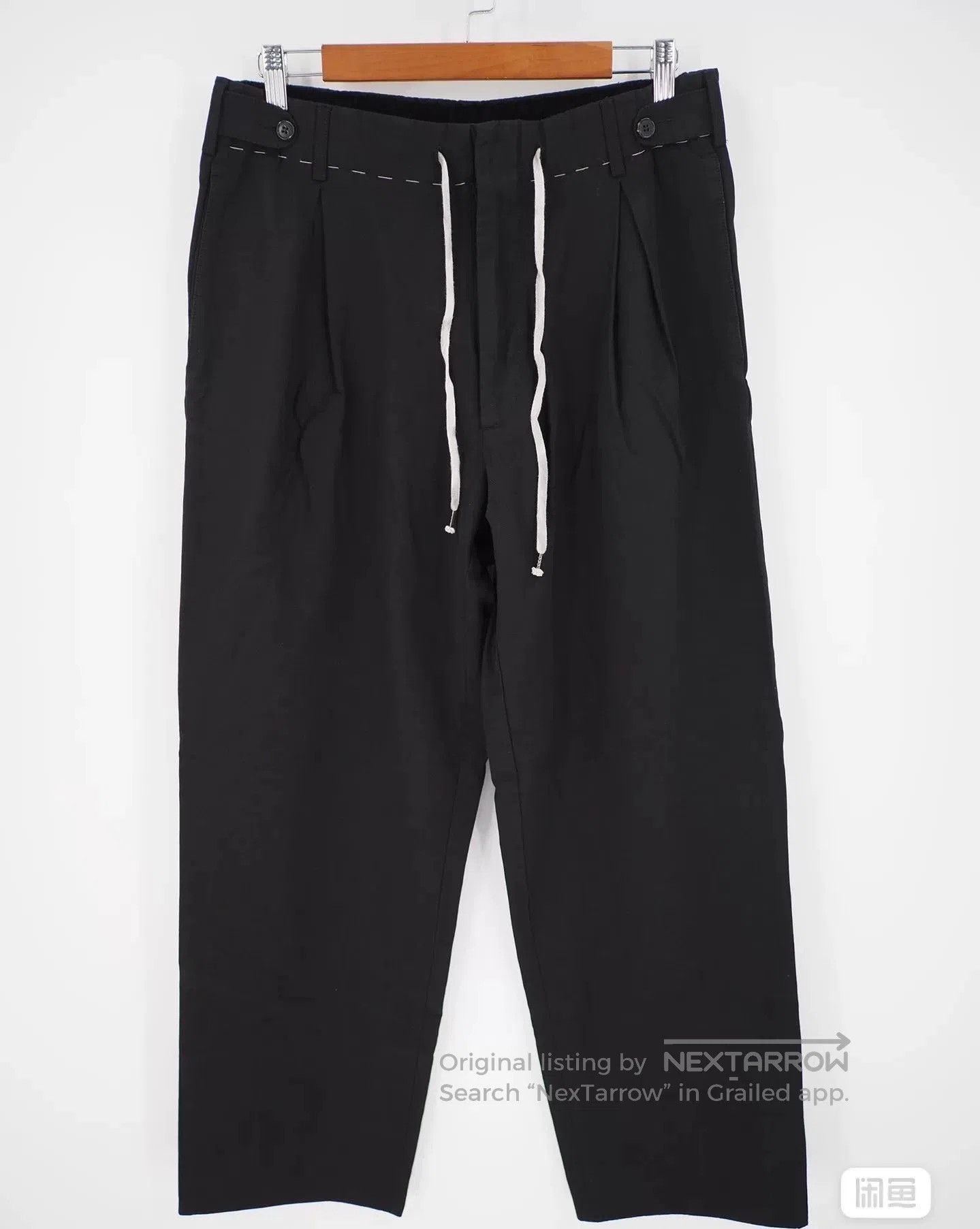 Maison Margiela maison margiela black drawstring casual pants. Size US 38 / EU 54 - 2 Thumbnail