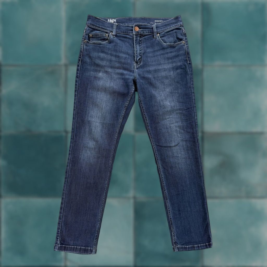 Denime Mugsy Kinzies Jeans Mens 32x30 Blue Medium Slim Straight Denim Jeans Size US 32 / EU 48 - 1 Thumbnail