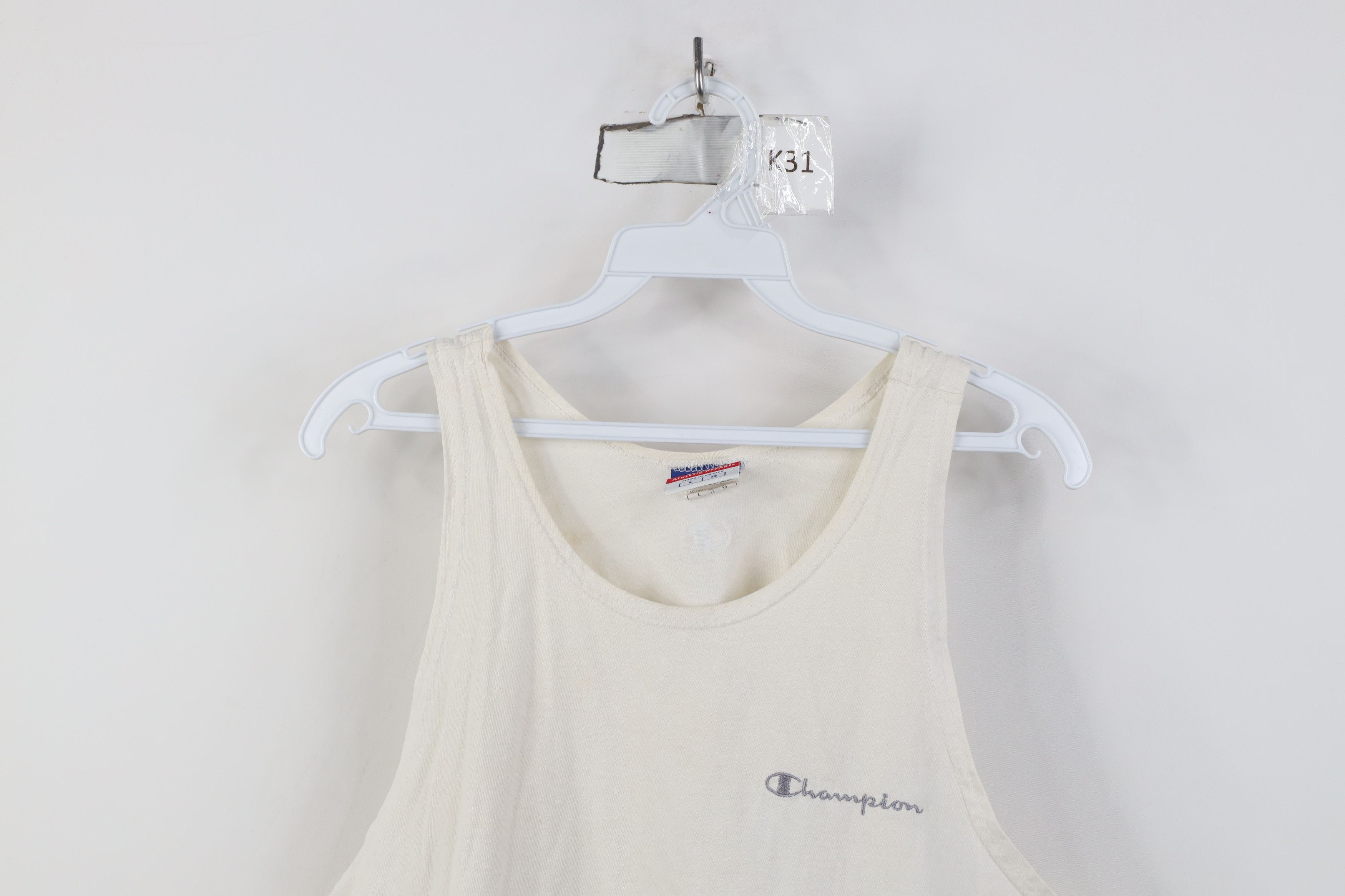 Champion Vintage 90s Champion Spell Out Tank Top T-Shirt White Size US L / EU 52-54 / 3 - 2 Thumbnail