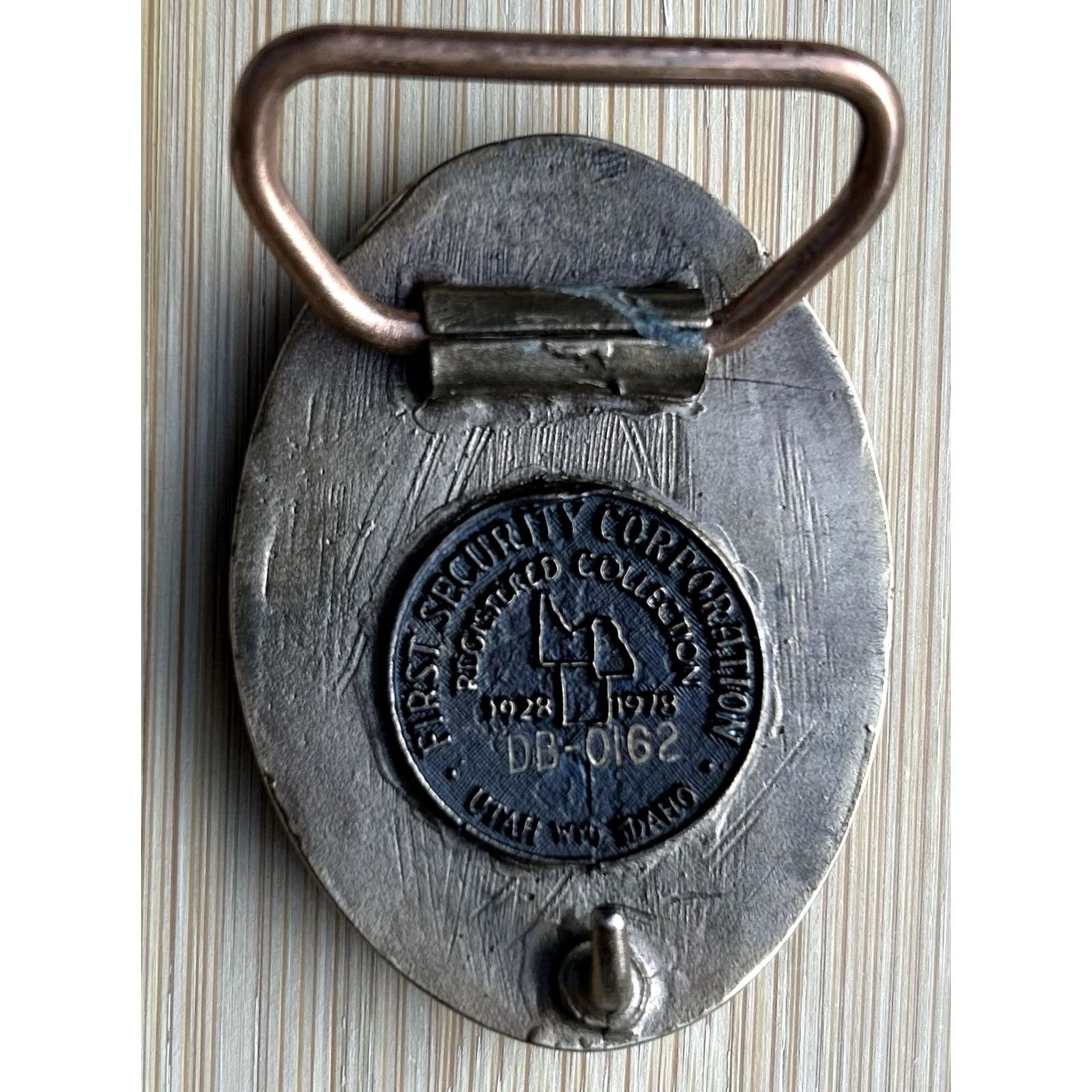Vintage VINTAGE Idaho 1890 Brass Belt Buckle First Security Corp Esto Perpetua Belt Buckle Unisex Adult Brass 1980s Idaho State Theme Mens Womens Size ONE SIZE - 2 Thumbnail