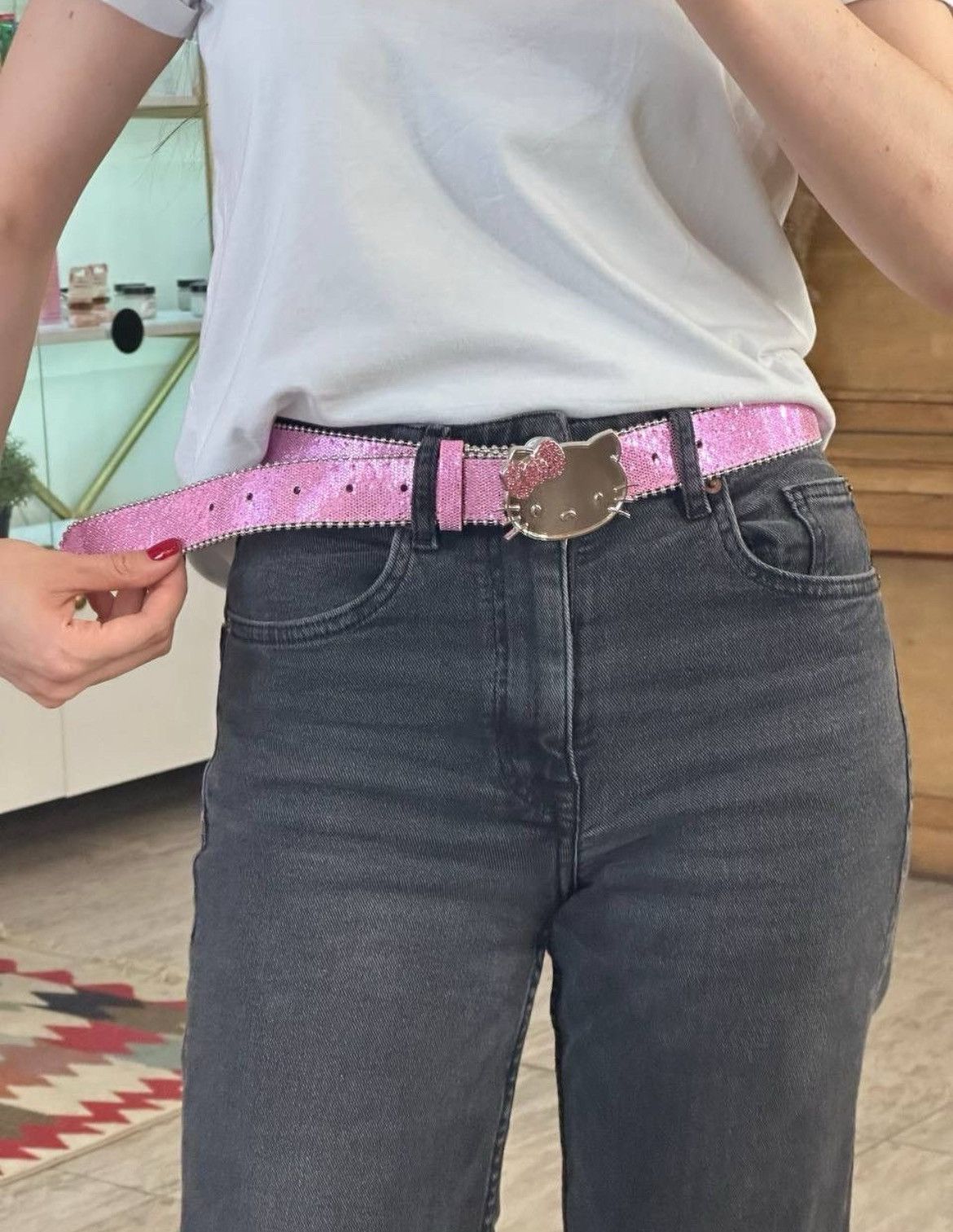 20471120 × Beauty Beast × If Six Was Nine Y2K Hello Kitty Brilliant Pink Belt Streetwear Size ONE SIZE - 1 Thumbnail