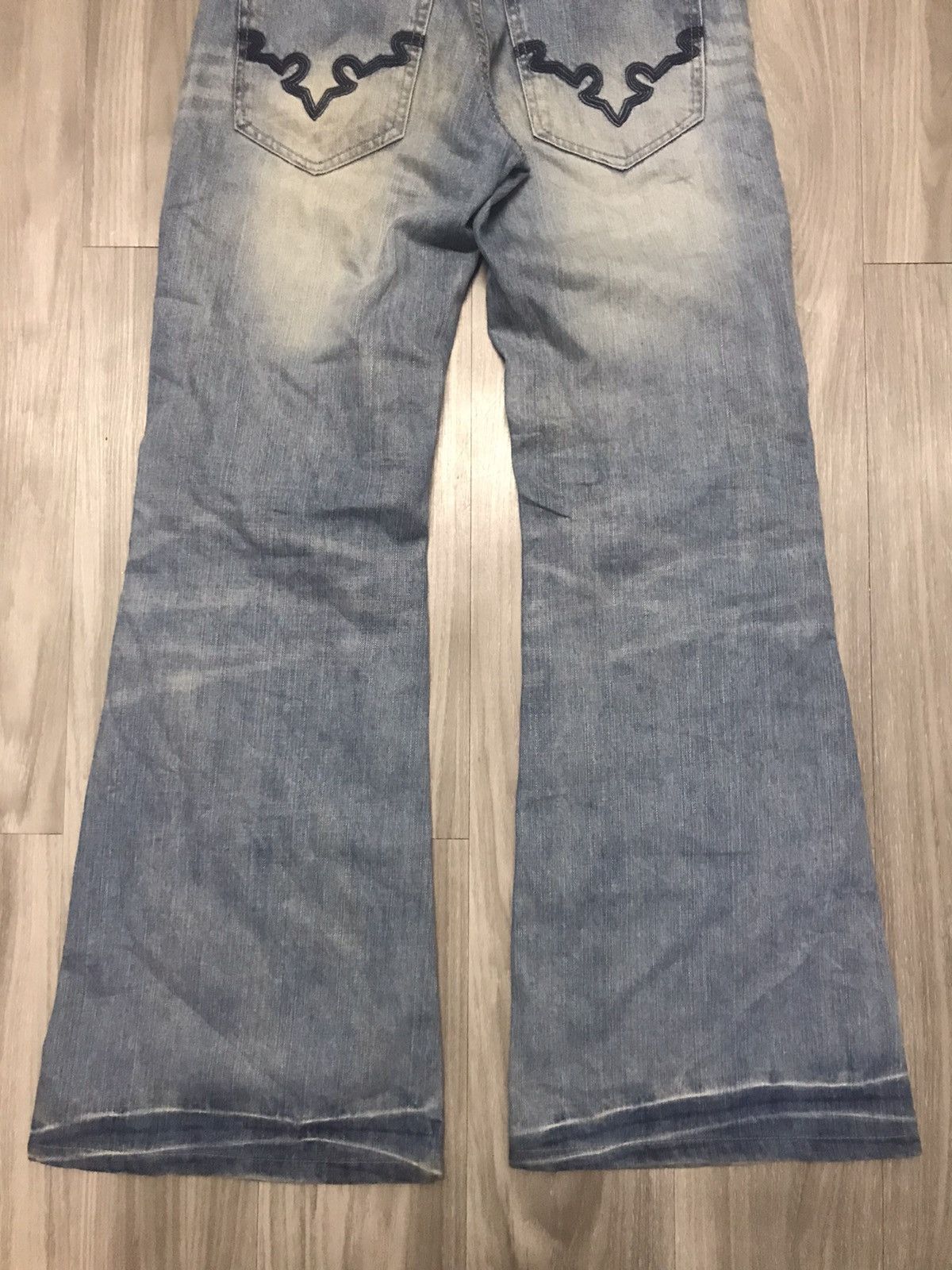 If Six Was Nine COOK JEANS - Flare!! High Rise Wide Leg Stone Wash Jeans Size US 30 / EU 46 - 11 Thumbnail