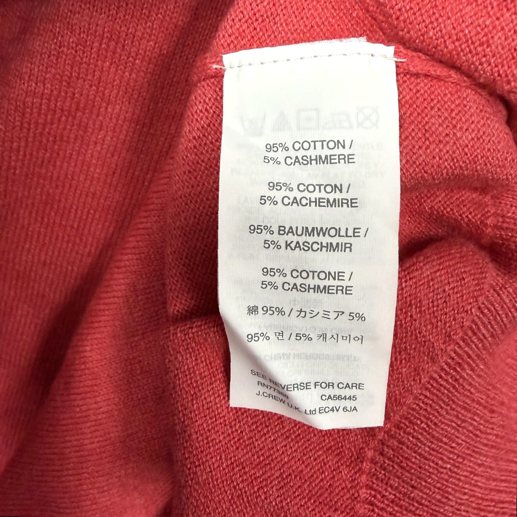 J.Crew J.CREW Sweater XL Cotton Cashmere V-Neck Pullover Men Red Knit Lightweight Solid Long Sleeve Slim Fit Capstone Capsule Quiet Luxury N/A Size US XL / EU 56 / 4 - 6 Thumbnail