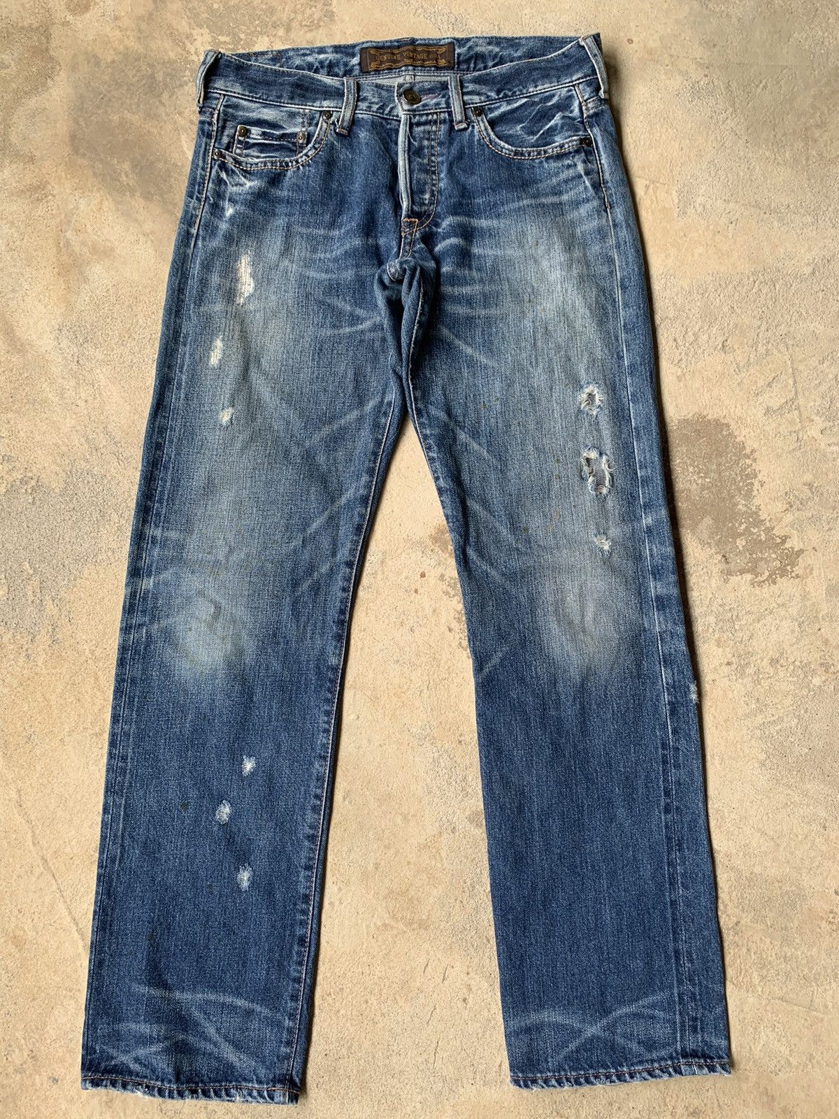 image of Genuine Vintage Goa Selvedge Distressed Denim in Blue, Men's (Size 30)