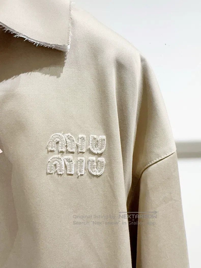Miu Miu Miu Miu 38 Relief logo khaki tooling coat Size M / US 6-8 / IT 42-44 - 2 Thumbnail