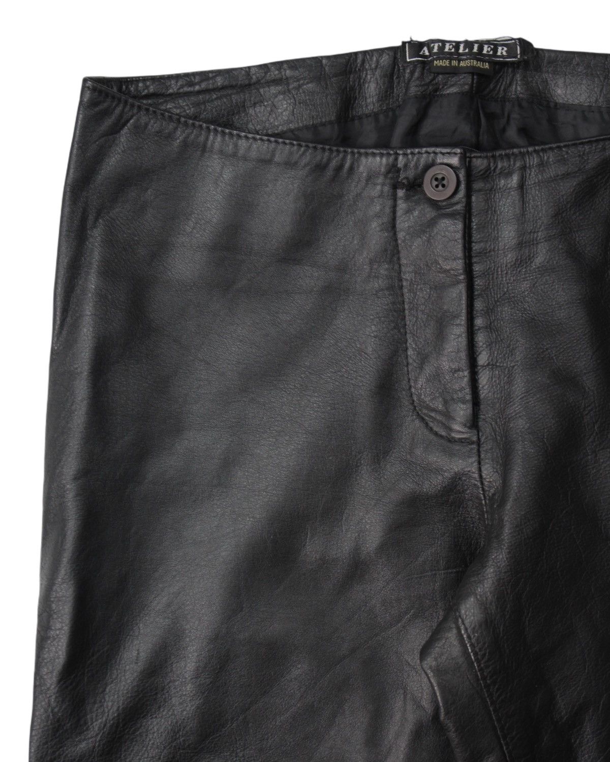 Vintage 1990S ATELIER COW LEATHER PANTS Size US 30 / EU 46 - 4 Thumbnail