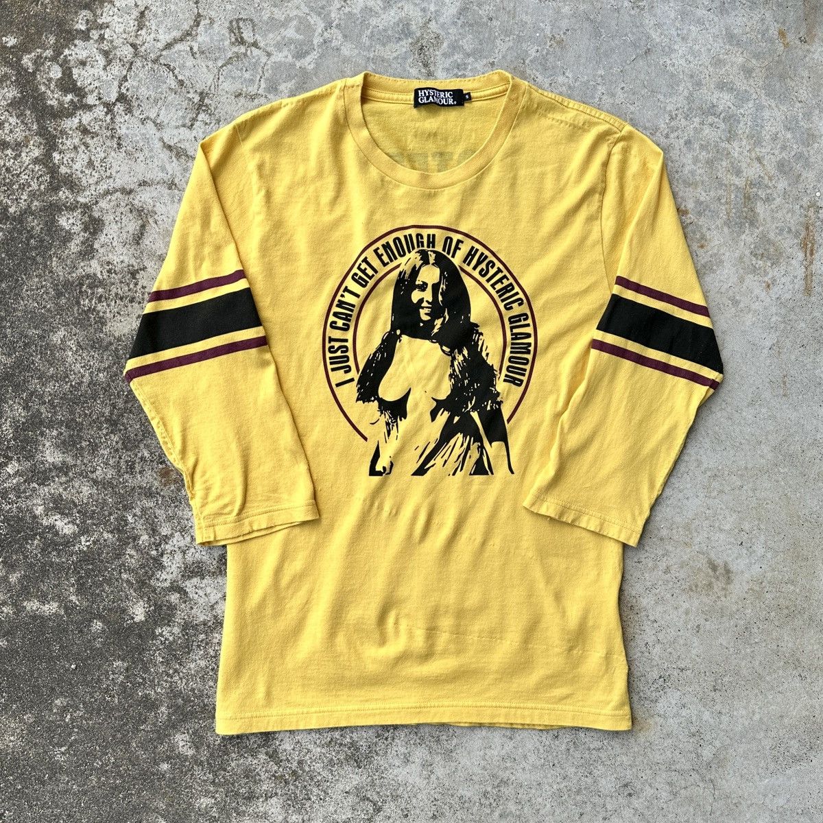 image of Hysteric Glamour x Vintage Hysteric Naked Hot Girl Erotic Nude Long Sleeve Tee in Yellow (Size Smal