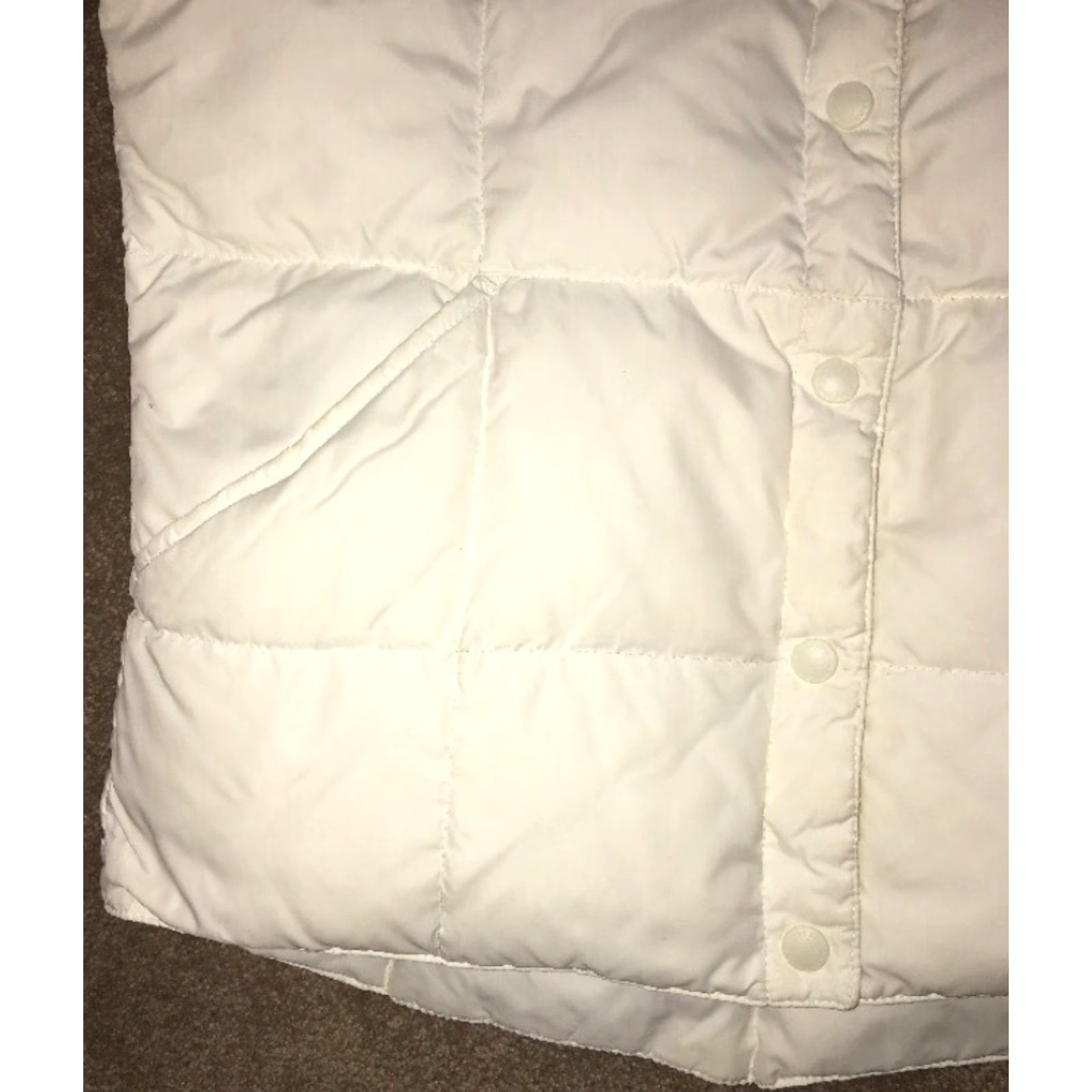 Lands' End Lands' End Vest Womens White Down Snap Button Front Puffer Sz S Size S / US 4 / IT 40 - 4 Thumbnail