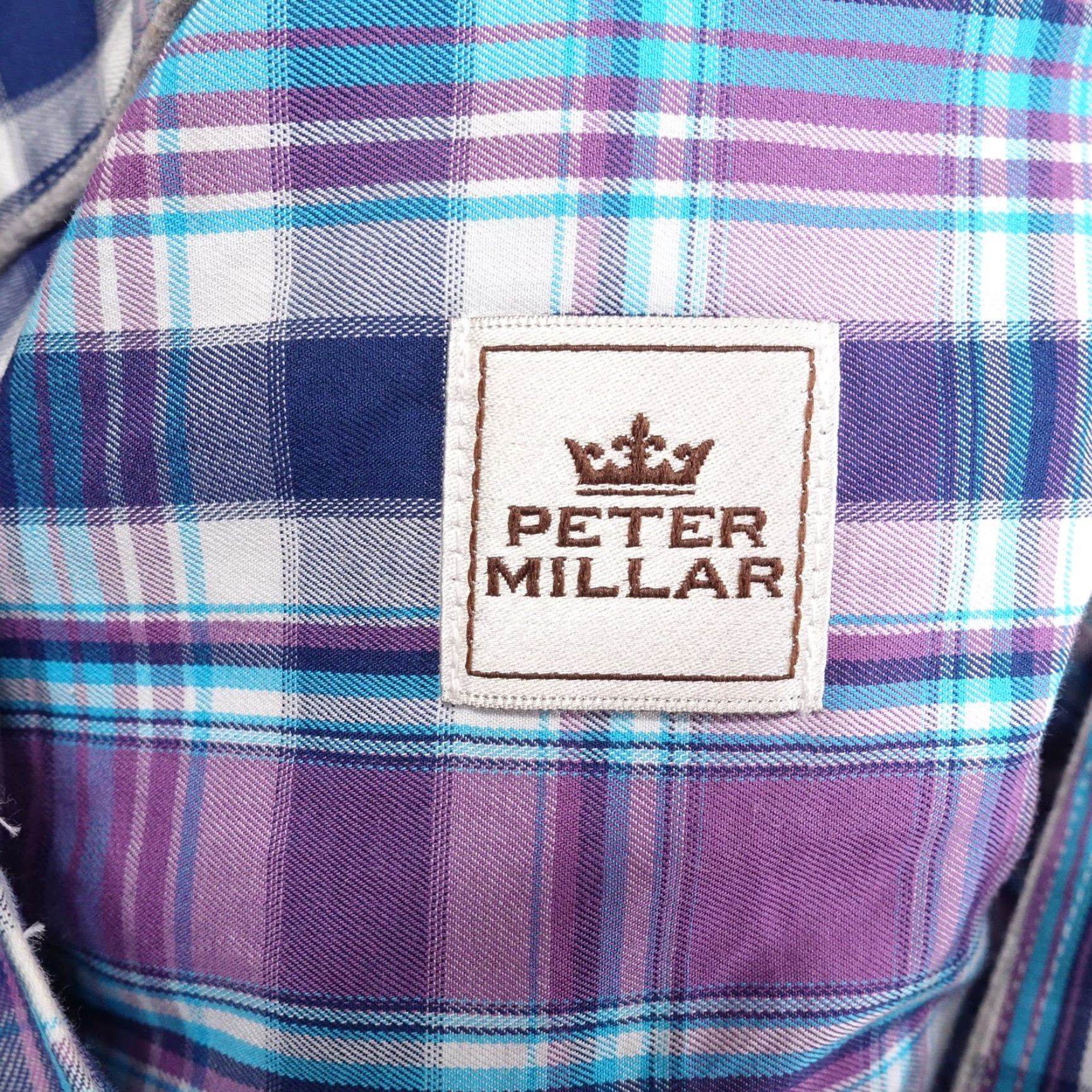 Peter Millar Peter Millar Shirt Large Purple Blue Plaid Button-Up Long Sleeve Men's Classic Casual Size US L / EU 52-54 / 3 - 6 Thumbnail