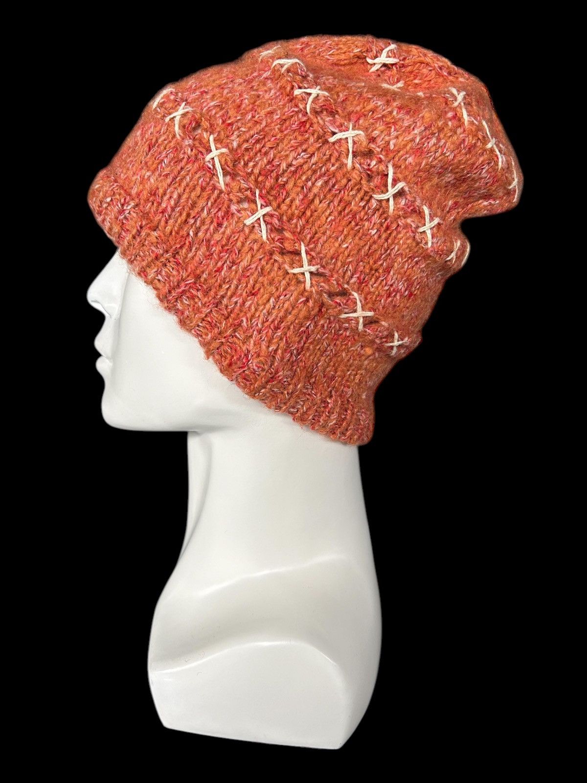 Japanese Brand × Kapital × Vintage Crochet Distressed Japan Design Knitted Beanie Hats Rare☠️☠️ Size ONE SIZE - 1 Thumbnail