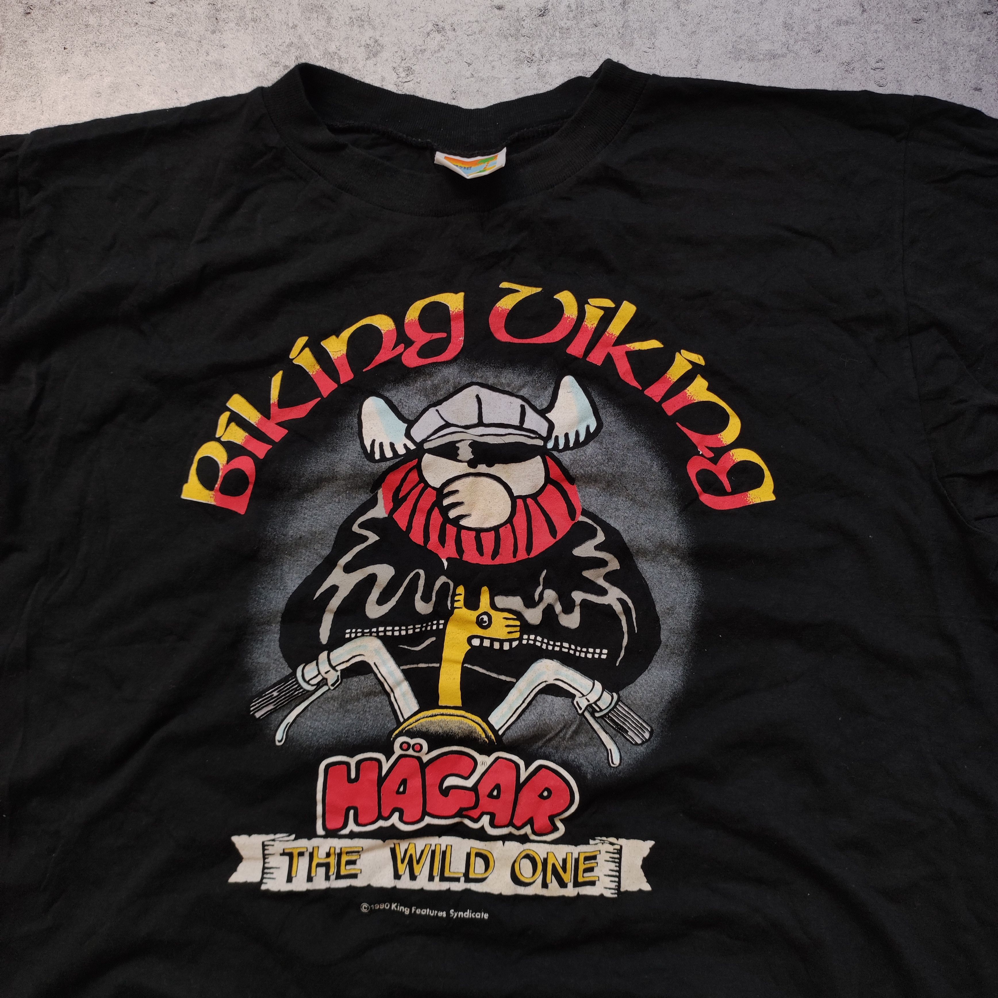 Vintage Vintage RARE 1990 Biking Viking Merch Promo Tee Size US L / EU 52-54 / 3 - 4 Thumbnail