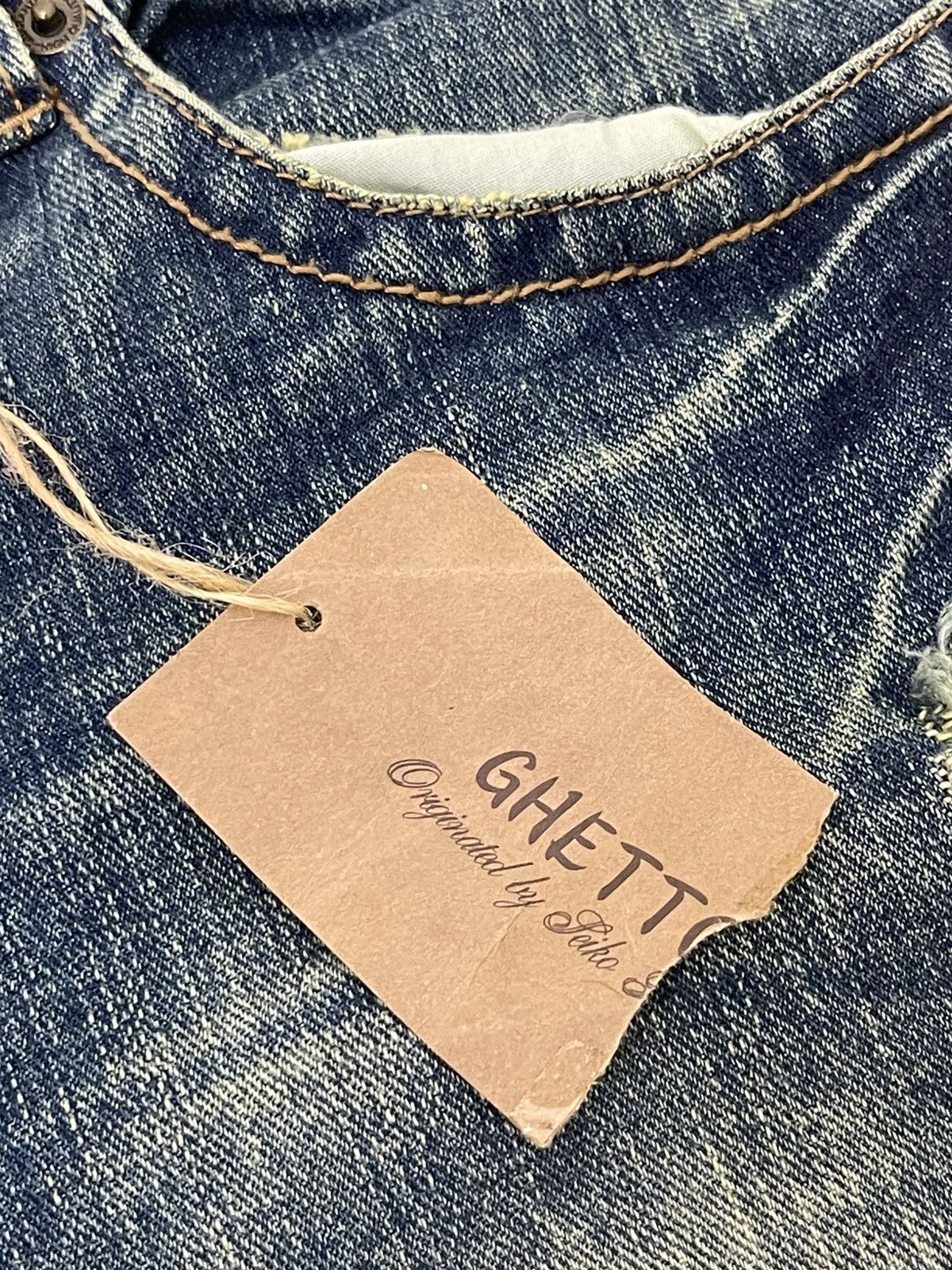 Japanese Brand New Flare Jeans Ghetto Distress Low Rise Boot Cut 1🟦0 Size US 31 - 18 Thumbnail