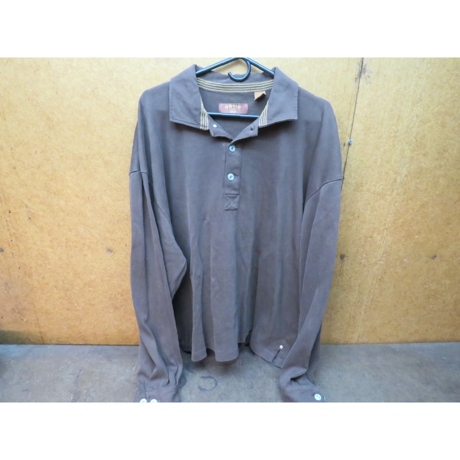 Orvis VINTAGE Orvis Shirt Brown Long Sleeve Button-Down Collared Dress Shirt Men XXL Brown collared Shirt Mens 2XL Long Sleeve Button-Down Size US XXL / EU 58 / 5 - 2 Thumbnail
