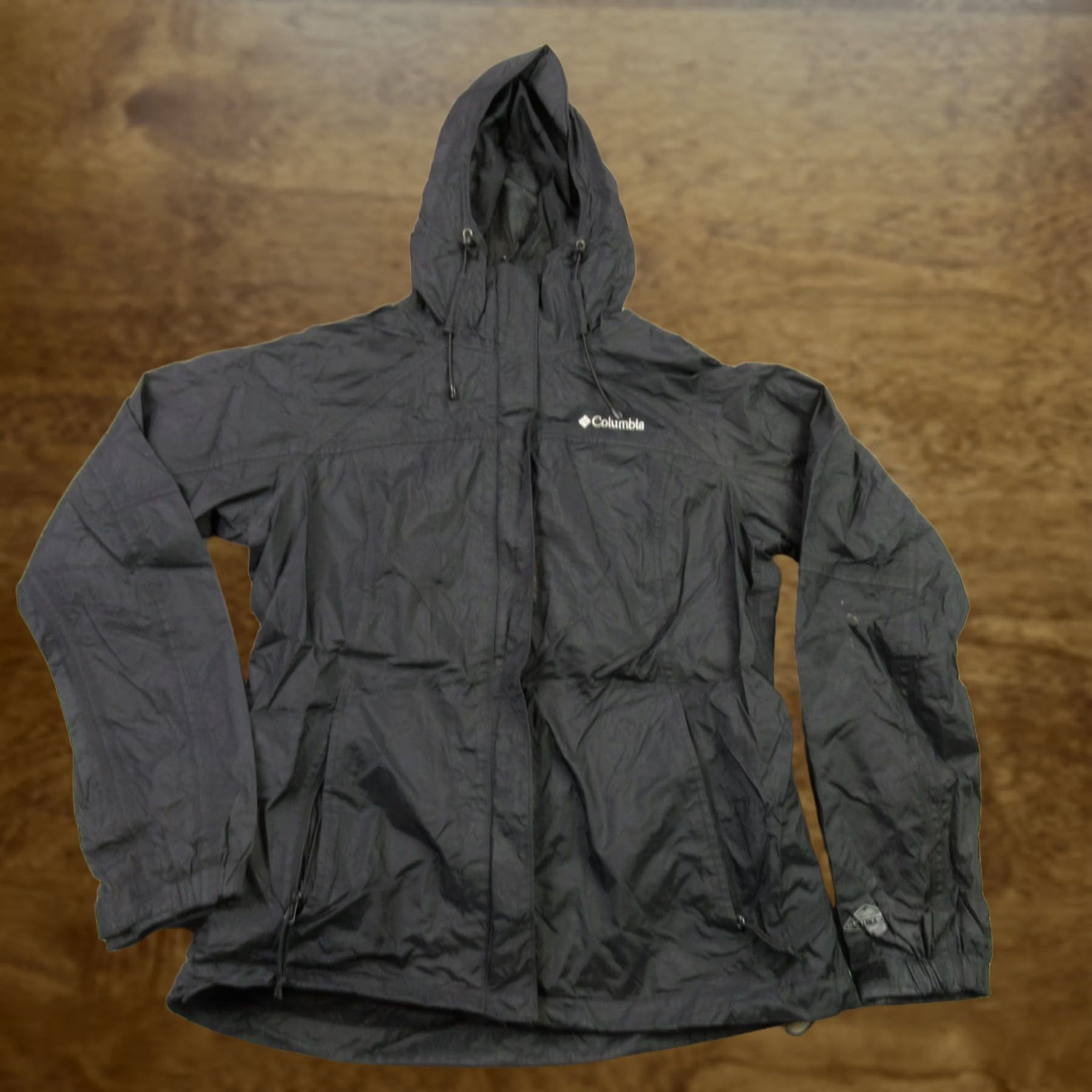 Vintage Columbia Jacket Womens Mediu Full Zip Hooded Outdoor Nylon Shell Pockets Black - Regular Size M Size M / US 6-8 / IT 42-44 - 1 Thumbnail