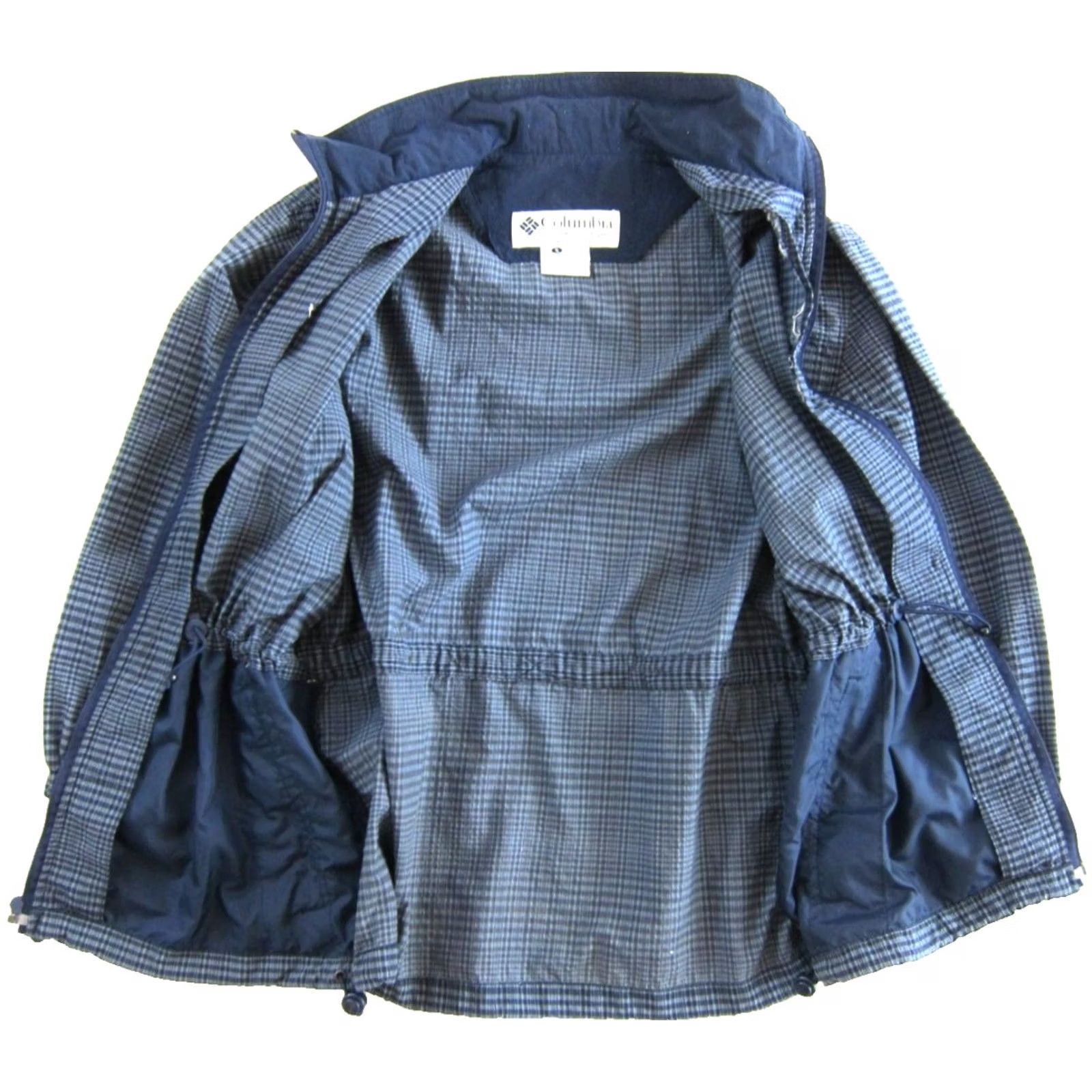 Vintage VTG Columbia Nylon Blend Blue Checkered Plaid Cinch Waist Windbreaker Jacket S Womens Jacket Size S / US 4 / IT 40 - 3 Thumbnail
