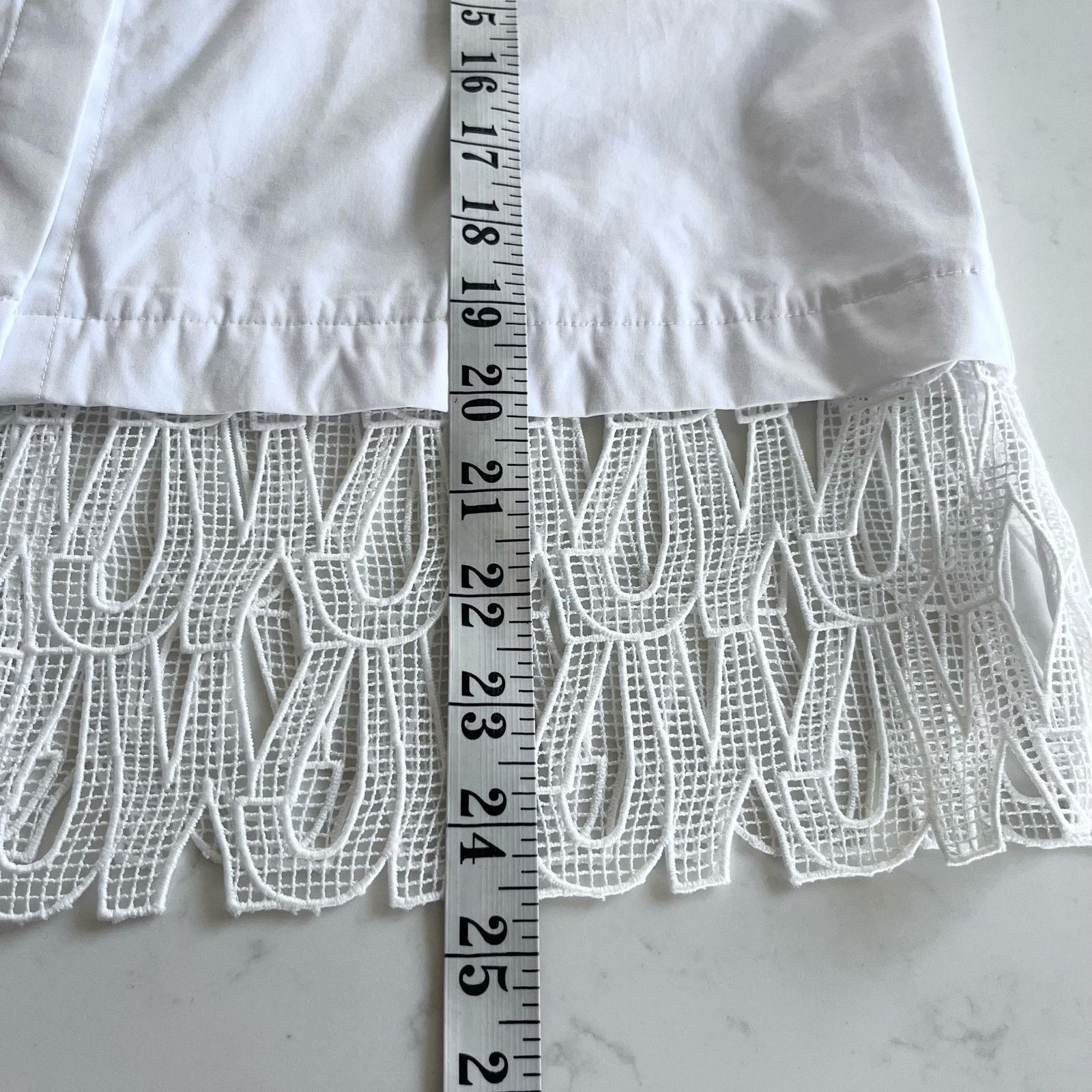 Jason Wu Jason Wu White Poplin Blouse Lace Trim Reworked XS Size XS / US 0-2 / IT 36-38 - 6 Thumbnail