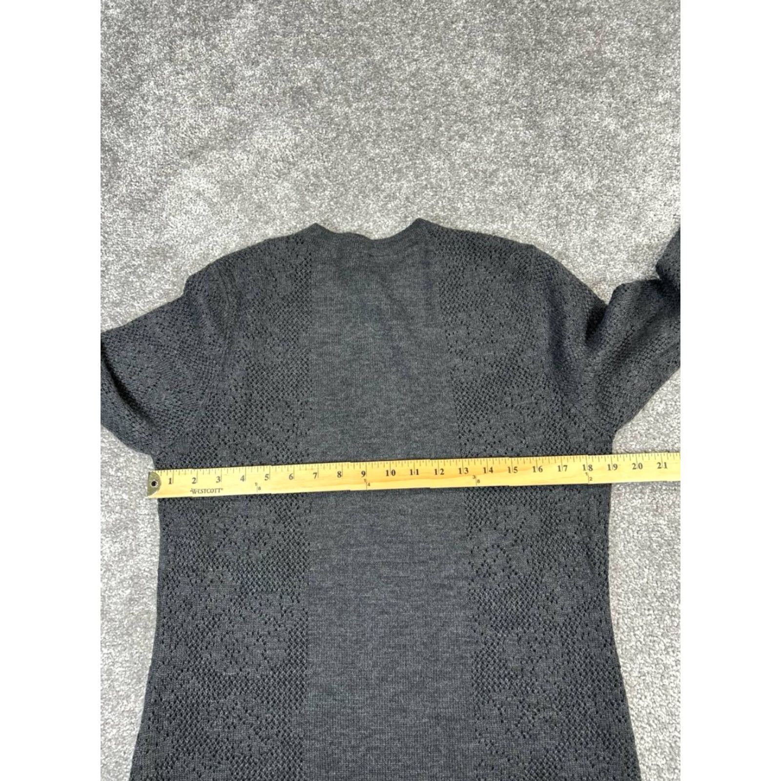 Barbour Barbour Womens Sweater Shirt Crew Neck Long Sleeve Gray Wool Knit Henley 14 Regular Size XL / US 12-14 / IT 48-50 - 5 Thumbnail