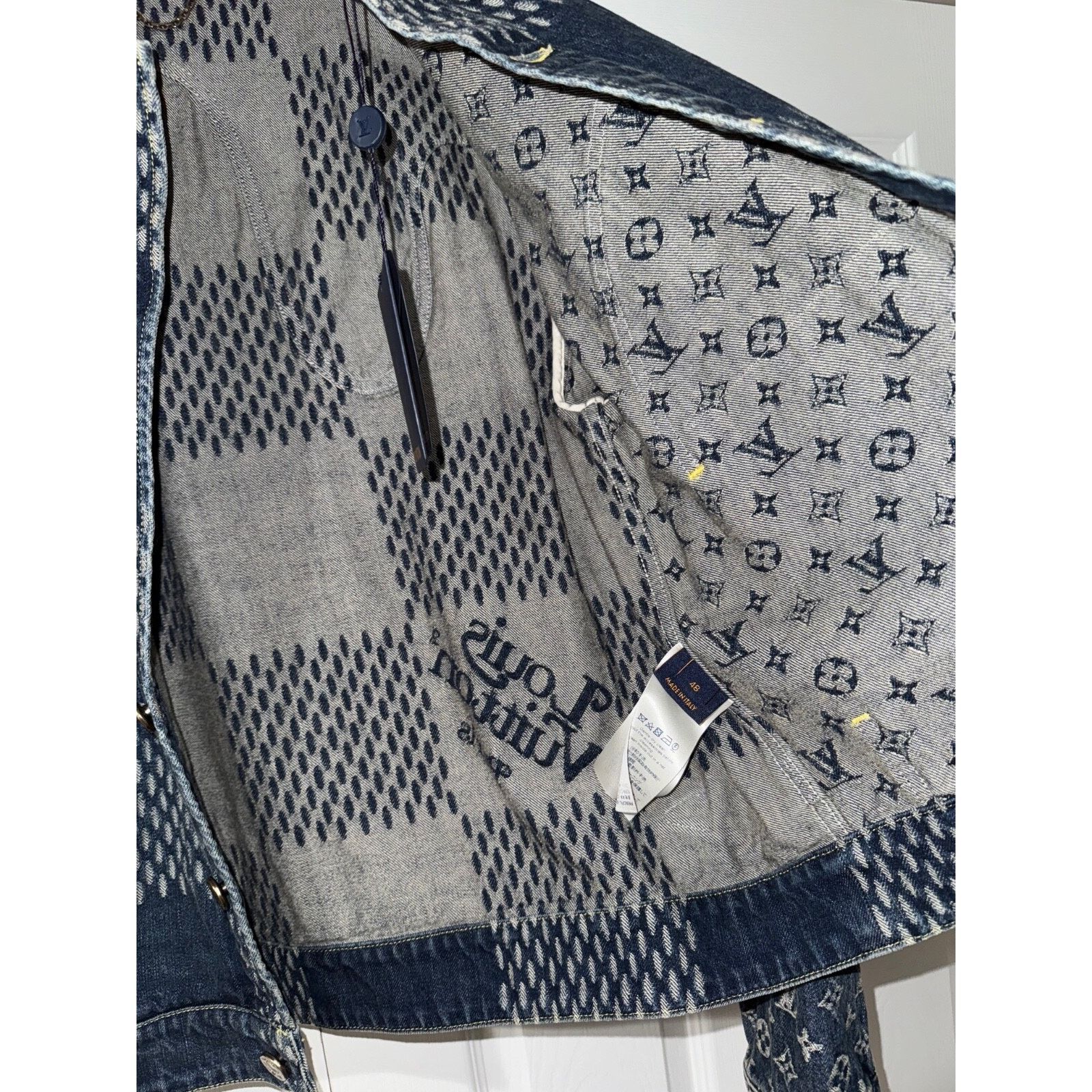 Louis Vuitton Louis Vuitton x Nigo Giant Damier Waves Trucker Jacket 48 Size US M / EU 48-50 / 2 - 19 Thumbnail