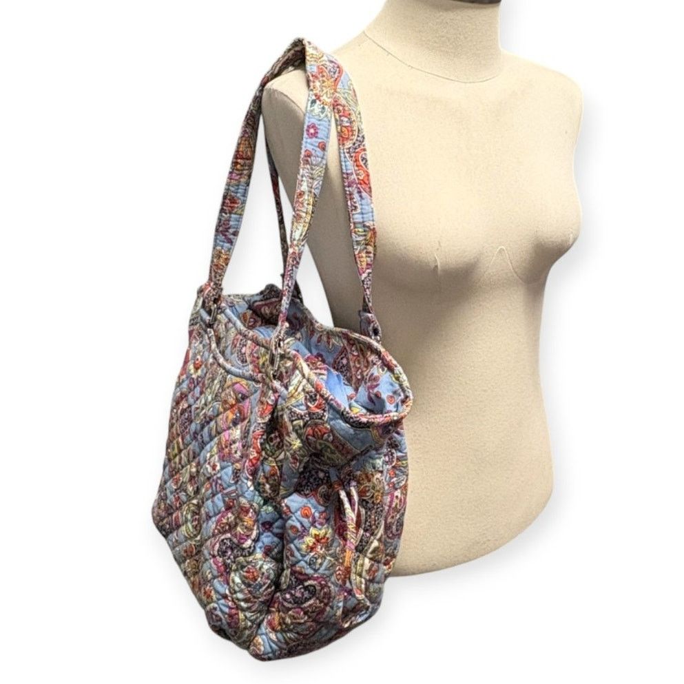 Vera Bradley VERA BRADLEY Glenna Satchel Provence Paisley in Cotton Blue Size ONE SIZE - 4 Thumbnail