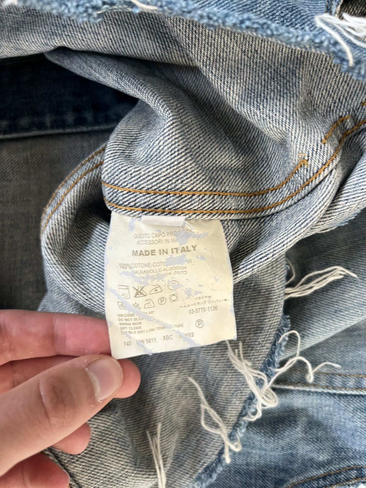 Helmut Lang 2002 Vintage Sanded Sleeveless Denim Trucker Jacket Archive Size M / US 6-8 / IT 42-44 - 10 Thumbnail