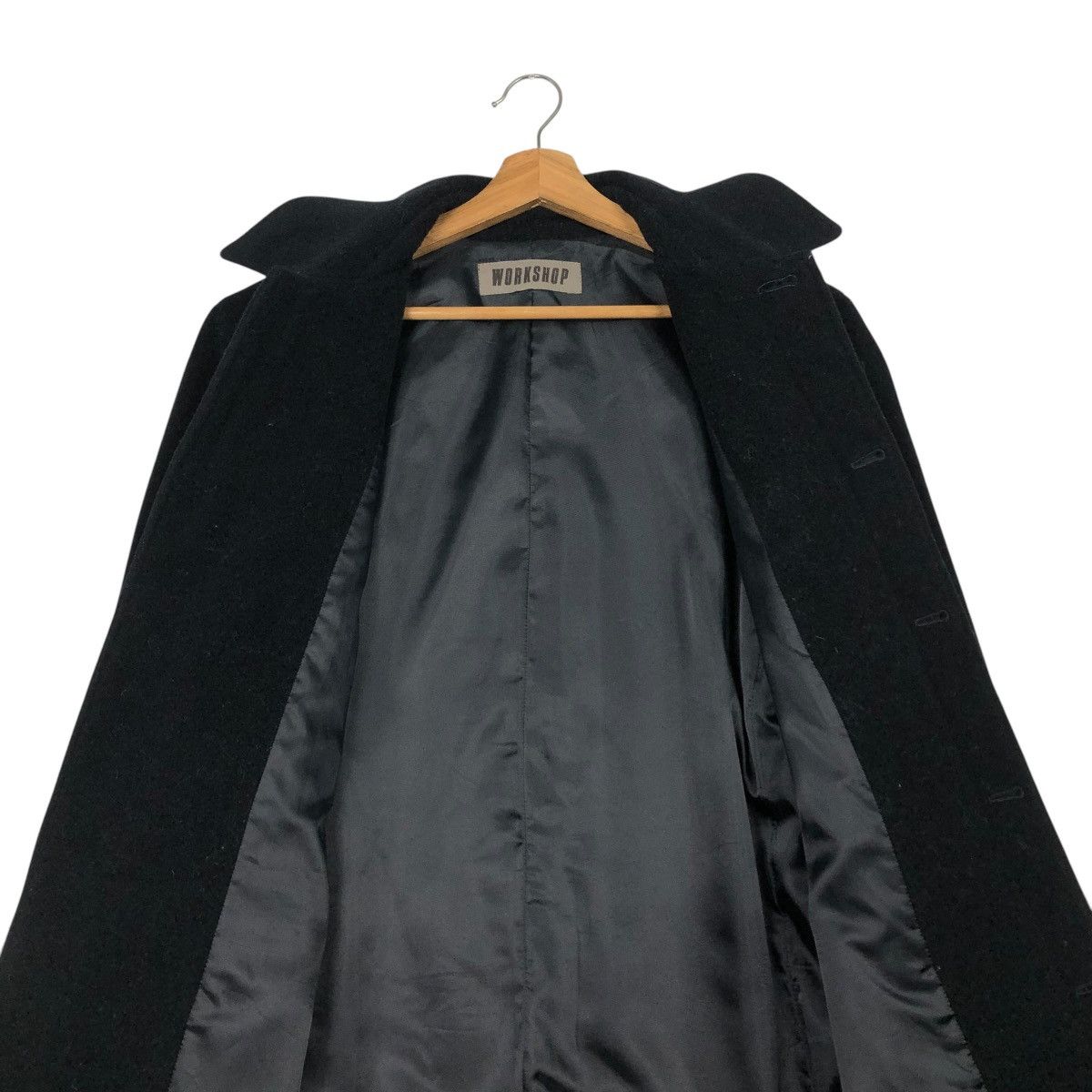 Yohji Yamamoto 🔥VINTAGE WOOL LONG JACKET WORKSHOP YOHJI YAMAMOTO RICH BLACK Size US M / EU 48-50 / 2 - 16 Thumbnail