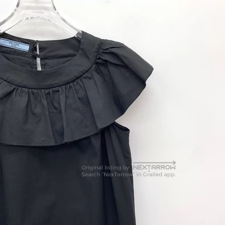 Prada Prada Black cotton lace design round neck sleeveless dress Size XS / US 0-2 / IT 36-38 - 3 Thumbnail