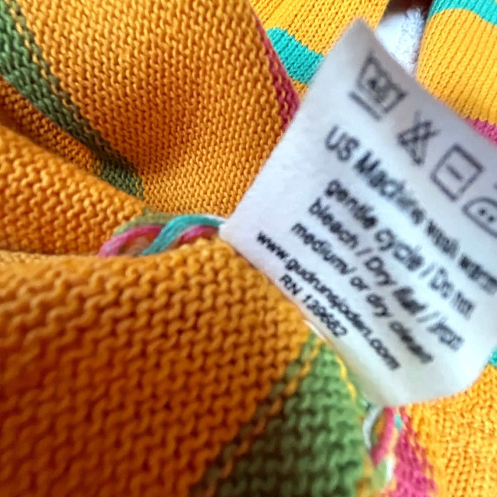 Vintage Gudrun Sjoden Women's 3/4 Sleeve Striped Pullover Knit Sweater Orange XL New Size XL / US 12-14 / IT 48-50 - 5 Thumbnail