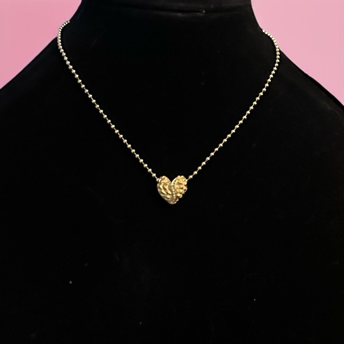Vintage Vintage gold tone sliding puffed heart pendant necklace Size ONE SIZE - 1 Thumbnail