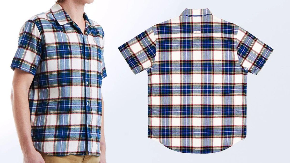 Noah Noah Short Sleeve Flannel - Blue, Medium Size US M / EU 48-50 / 2 - 1 Thumbnail