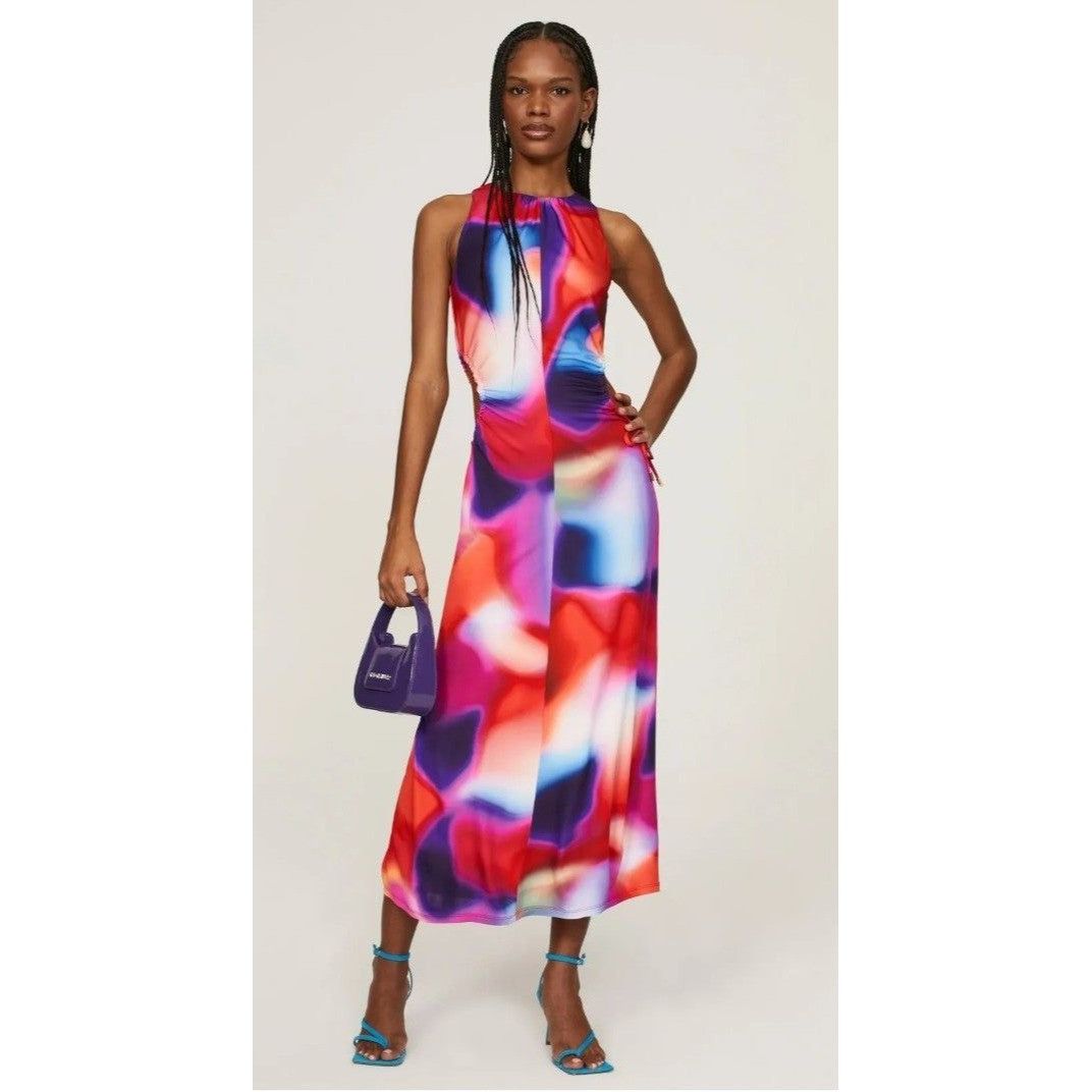 Image of Rtr Size 4 Rebecca Vallance Del Prado Multicolor Cutout Midi D, Women's