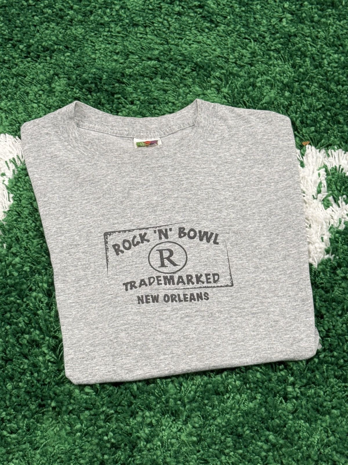 Fruit Of The Loom × Vintage Vintage Grey New Orleans Rock Roll Bowl Tee Large Center Y2k Size US L / EU 52-54 / 3 - 1 Thumbnail