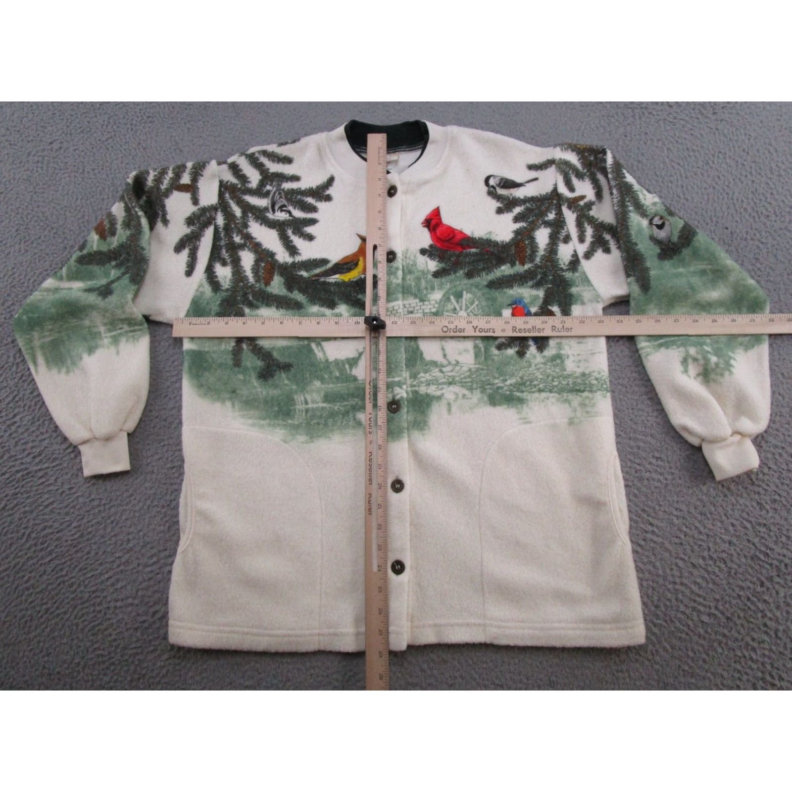 Vintage VINTAGE Artisans Sweatshirt Womens M All Over Print Bird Winter Cardigan USA 90s Size M / US 6-8 / IT 42-44 - 4 Thumbnail