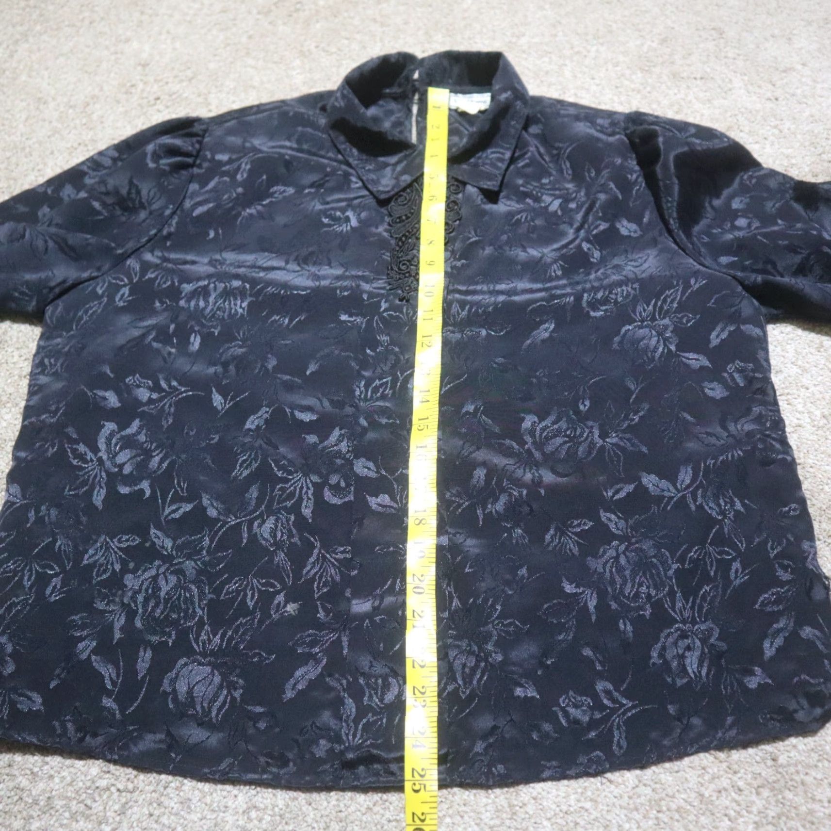 Vintage VINTAGE CHARLOTTE VAN HORNE Shirt Women Size 12 Black Satin Button-Up Size XL / US 12-14 / IT 48-50 - 7 Thumbnail