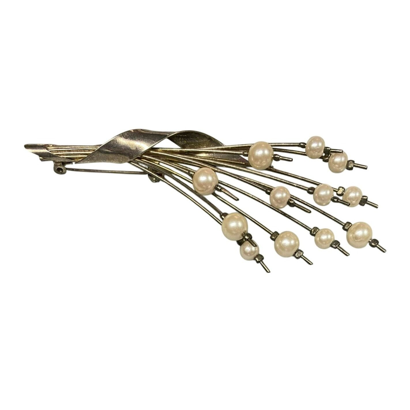 Other Vintage Mid-Century Modernist Silver-Toned Wheat Brooch With Size ONE SIZE - 1 Thumbnail